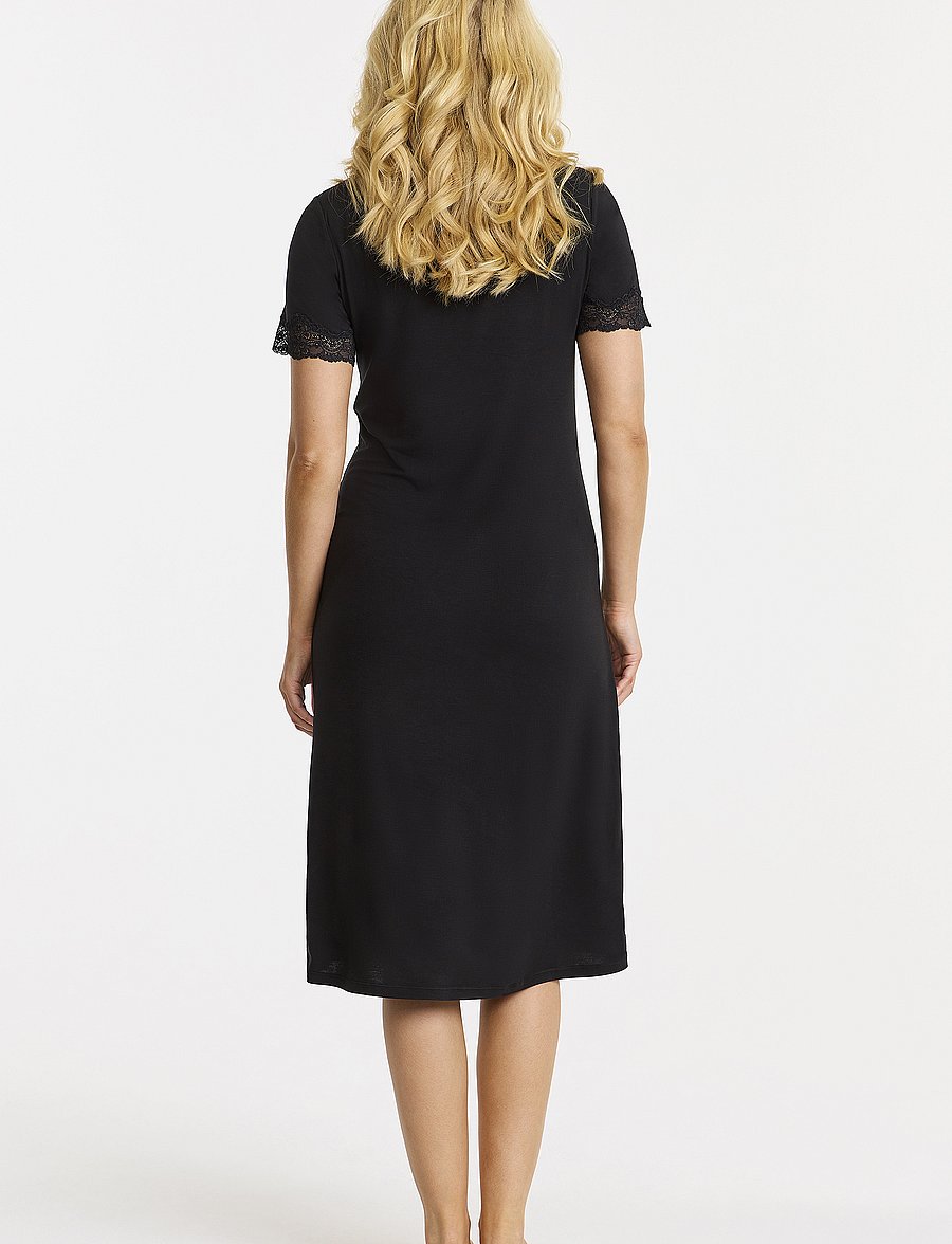 Damella of Sweden - Nightdress short sleeve - natkjoler - black - 2