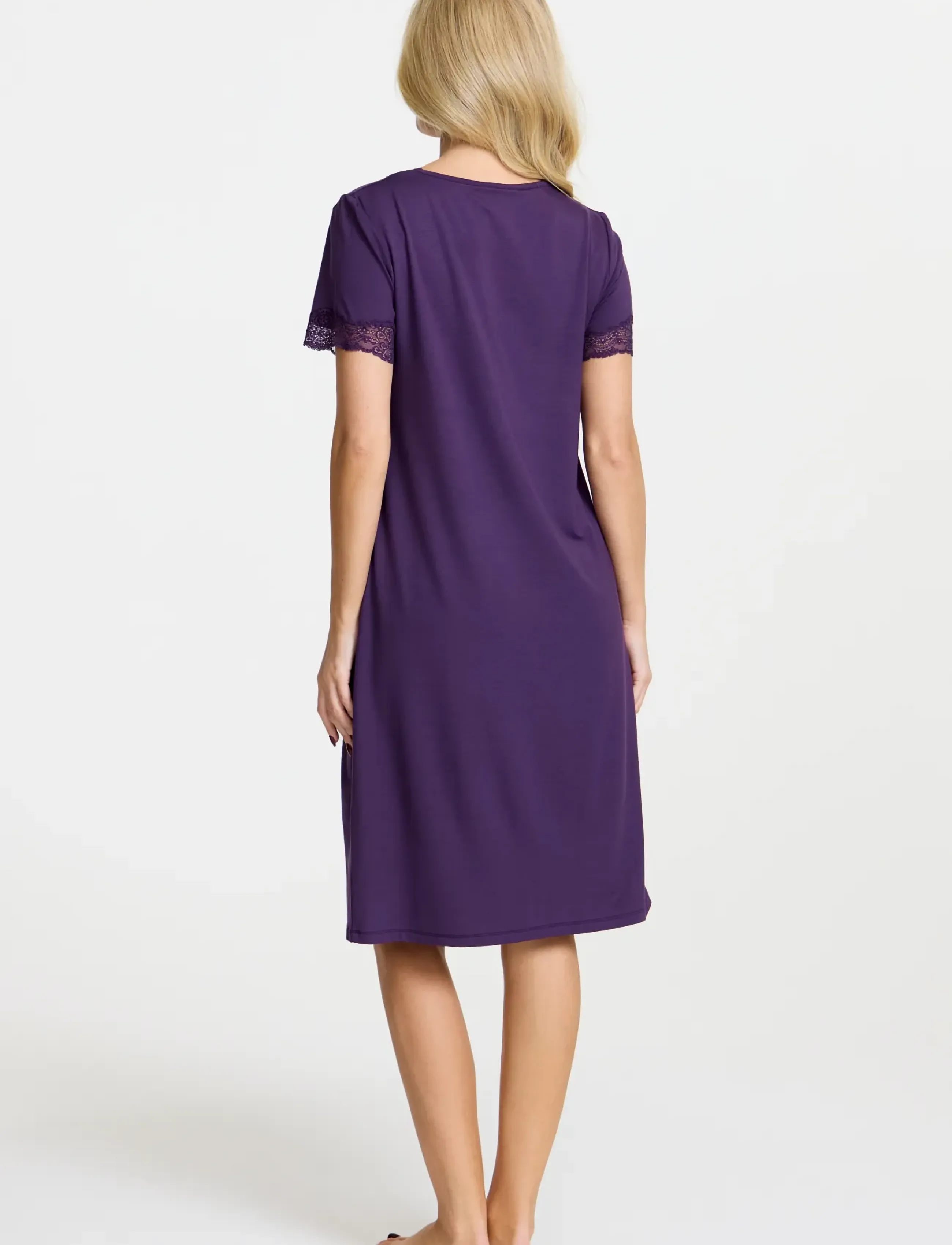 Damella of Sweden - Nightdress short sleeve - nachthemden - plum - 3
