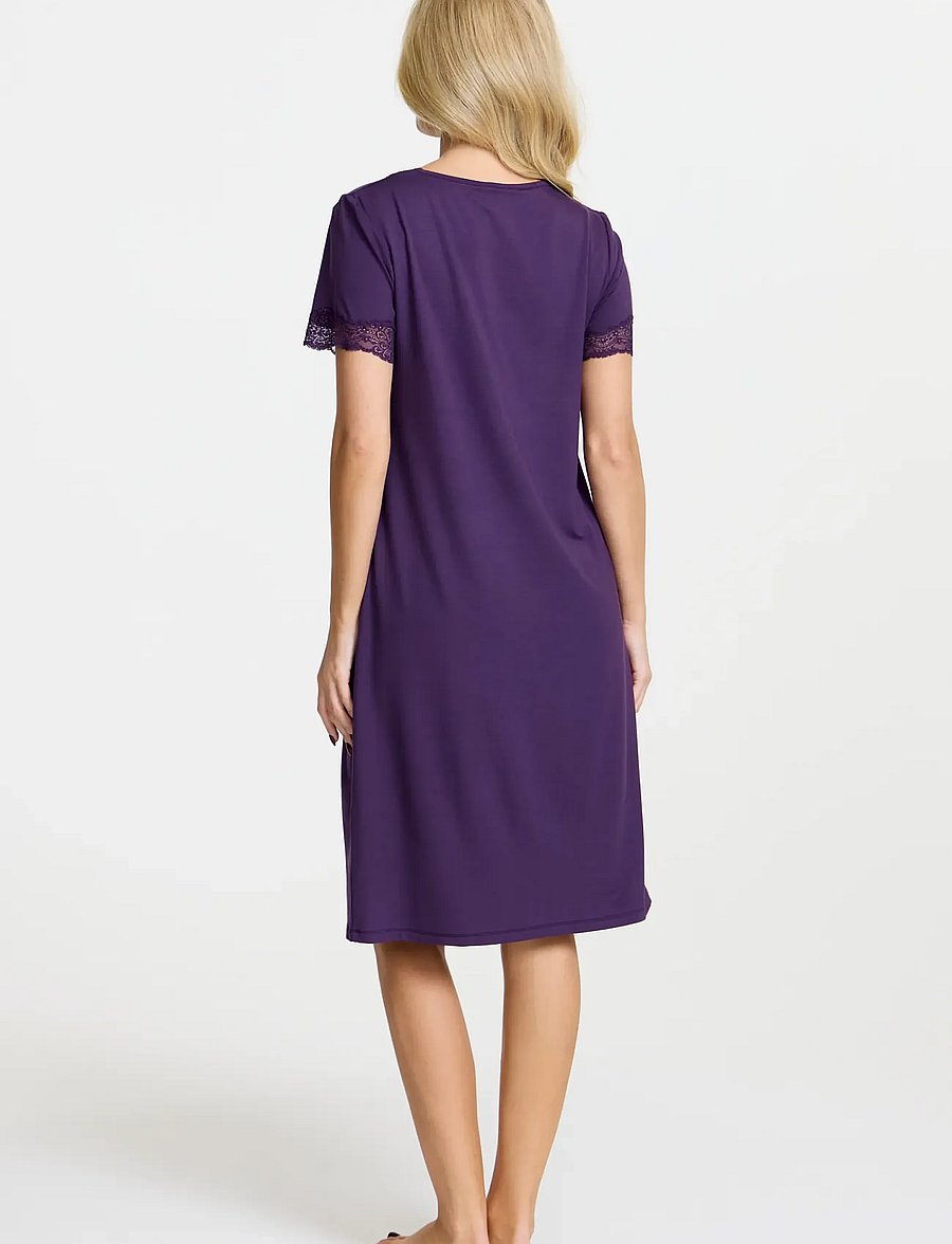 Damella of Sweden - Nightdress short sleeve - nachthemden - plum - 3