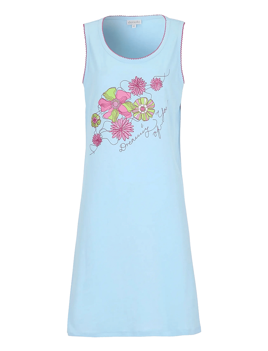 Damella of Sweden - Sleevelesss Nightdress - nachthemden - blue - 0