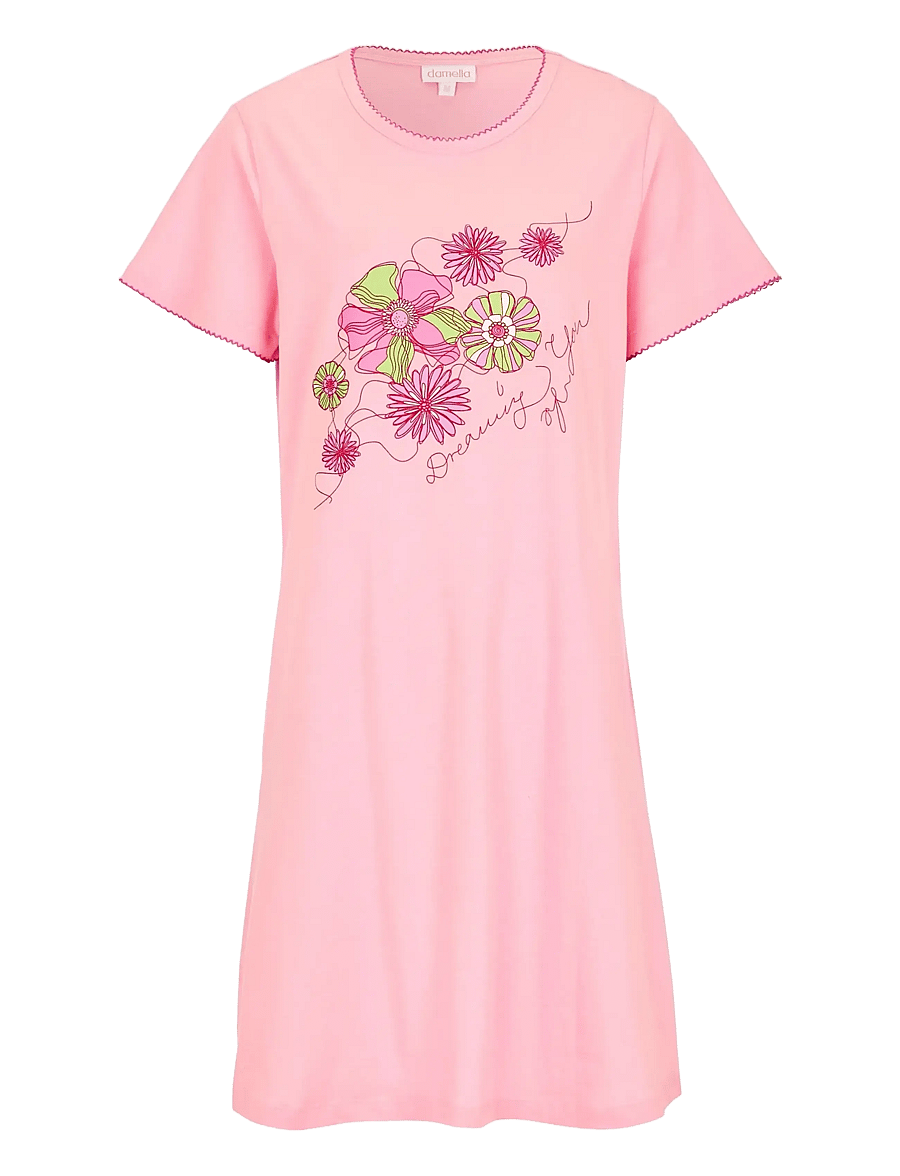 Damella of Sweden - Nightdress with short sleeves - pink - 1