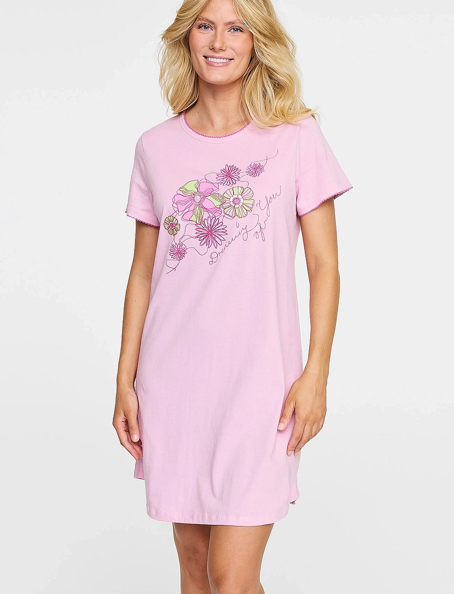 Damella of Sweden - Nightdress with short sleeves - pink - 0
