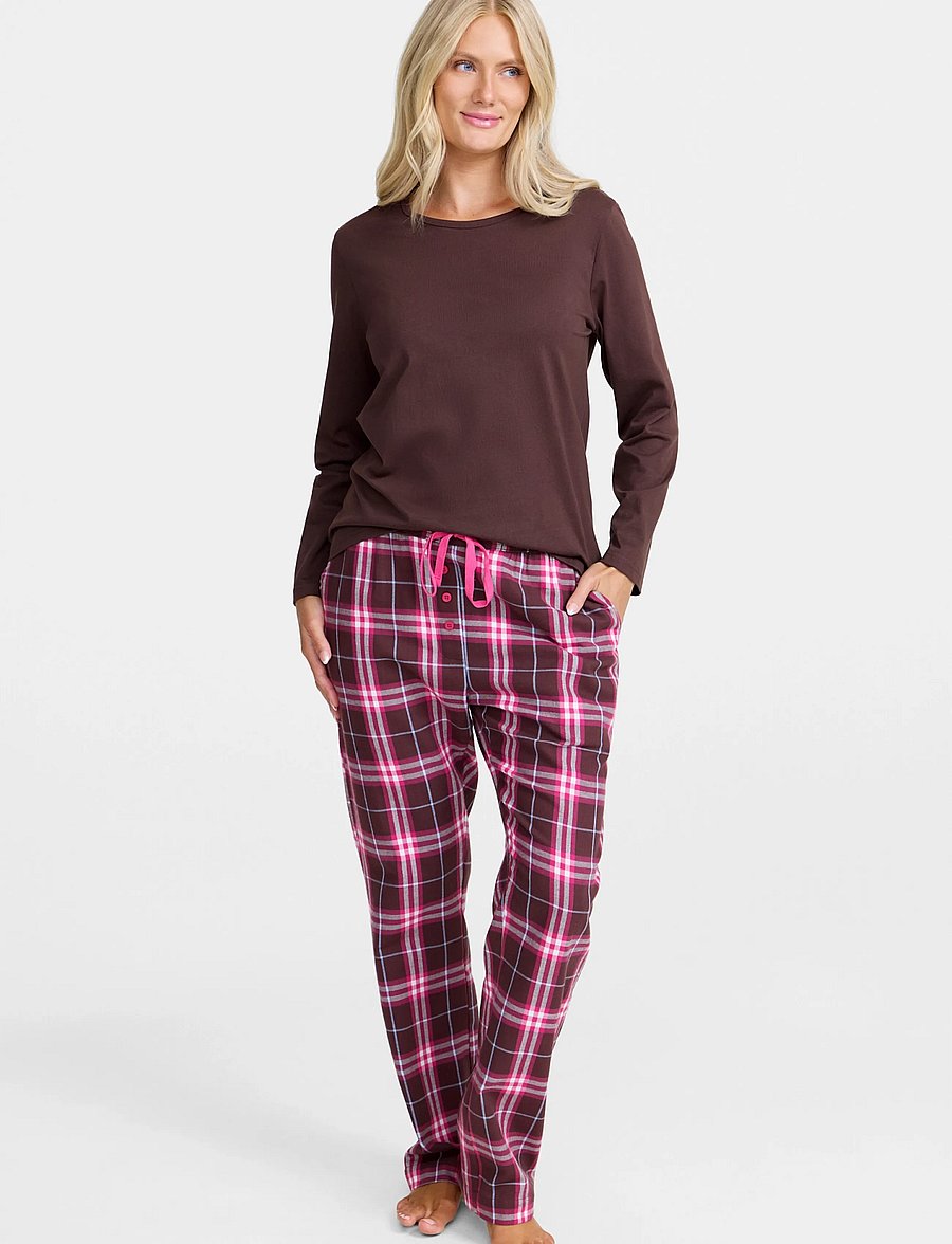 Damella of Sweden - Flannel pyjamas Bonnie - pyjamas - brown/pink - 0
