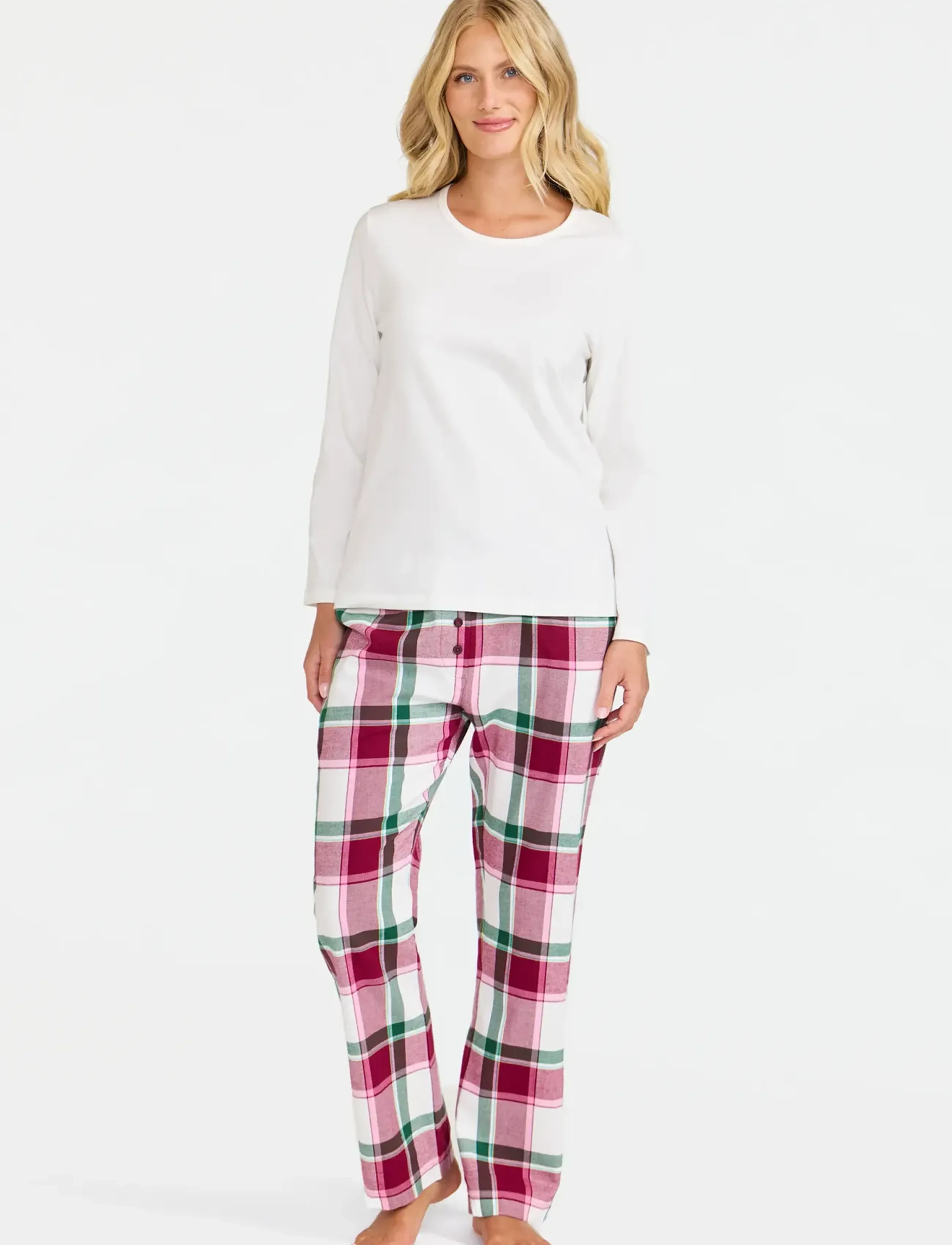 Damella of Sweden Pyjamas, Kvinder, Ternet Pyjamas Sæt, Cream, Str: L