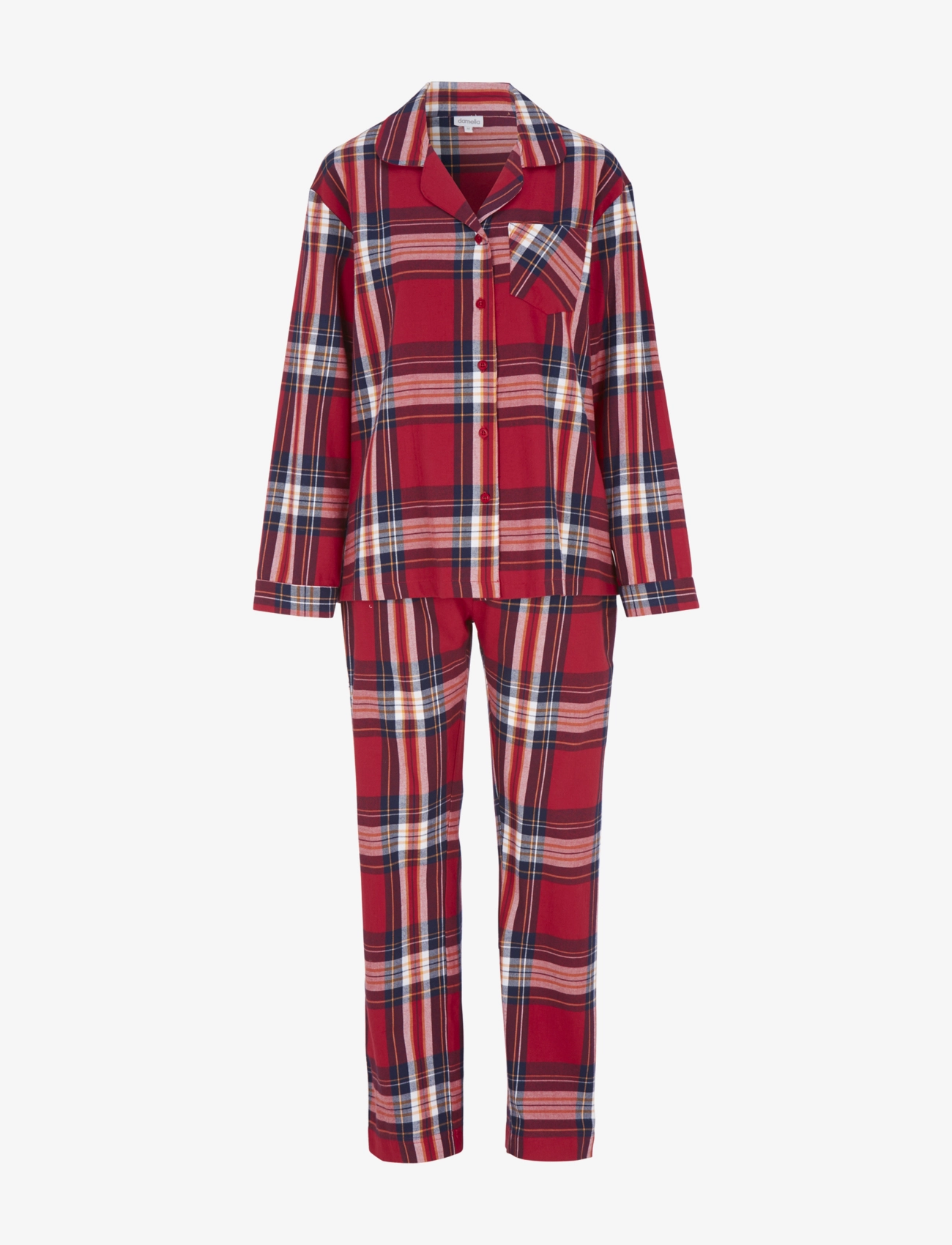 DAMELLA OF SWEDEN Flannel Pyjamas Molly Rot - S - Damen