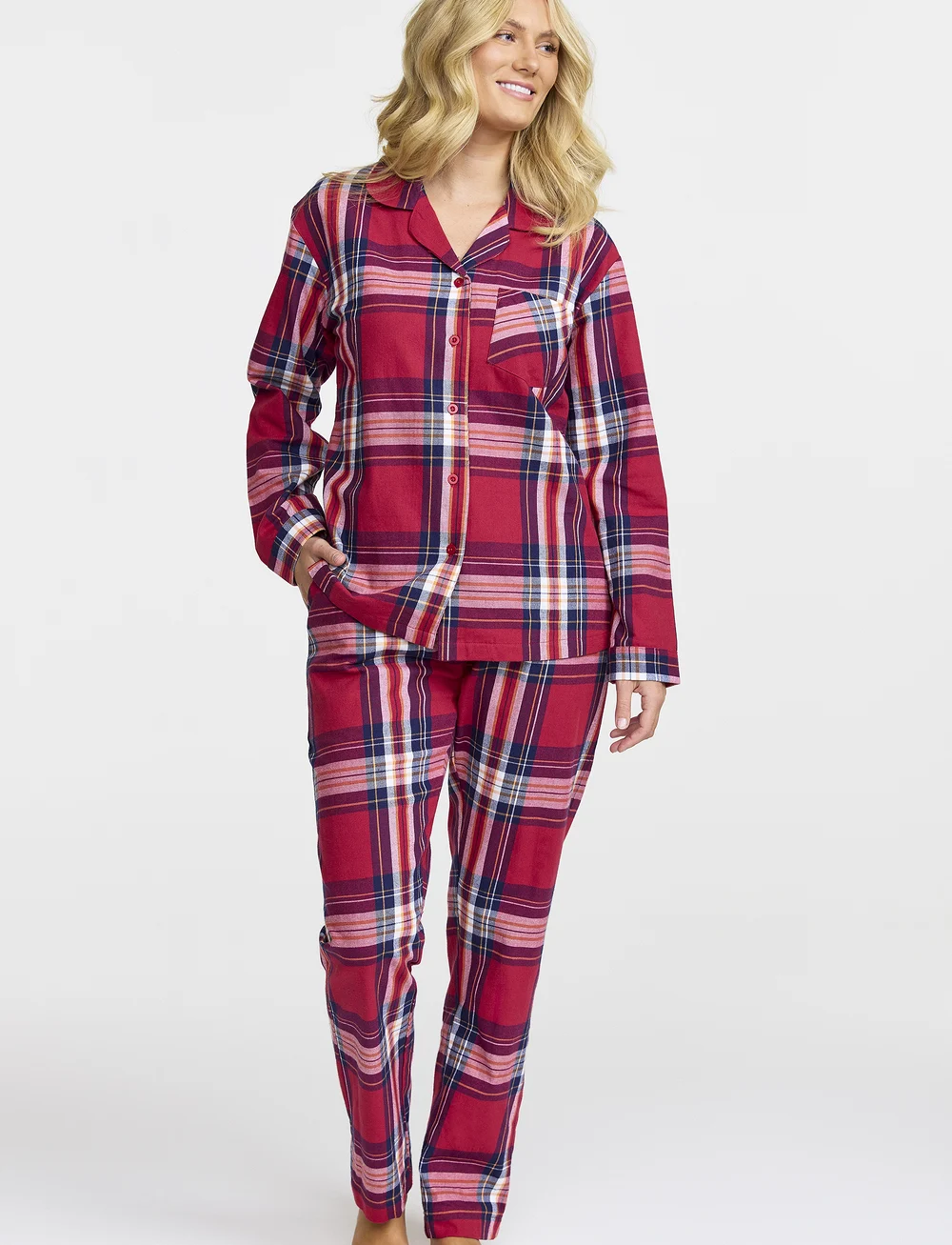 Damella of Sweden - Flannel pyjamas - pyjamas - cranberry - 0