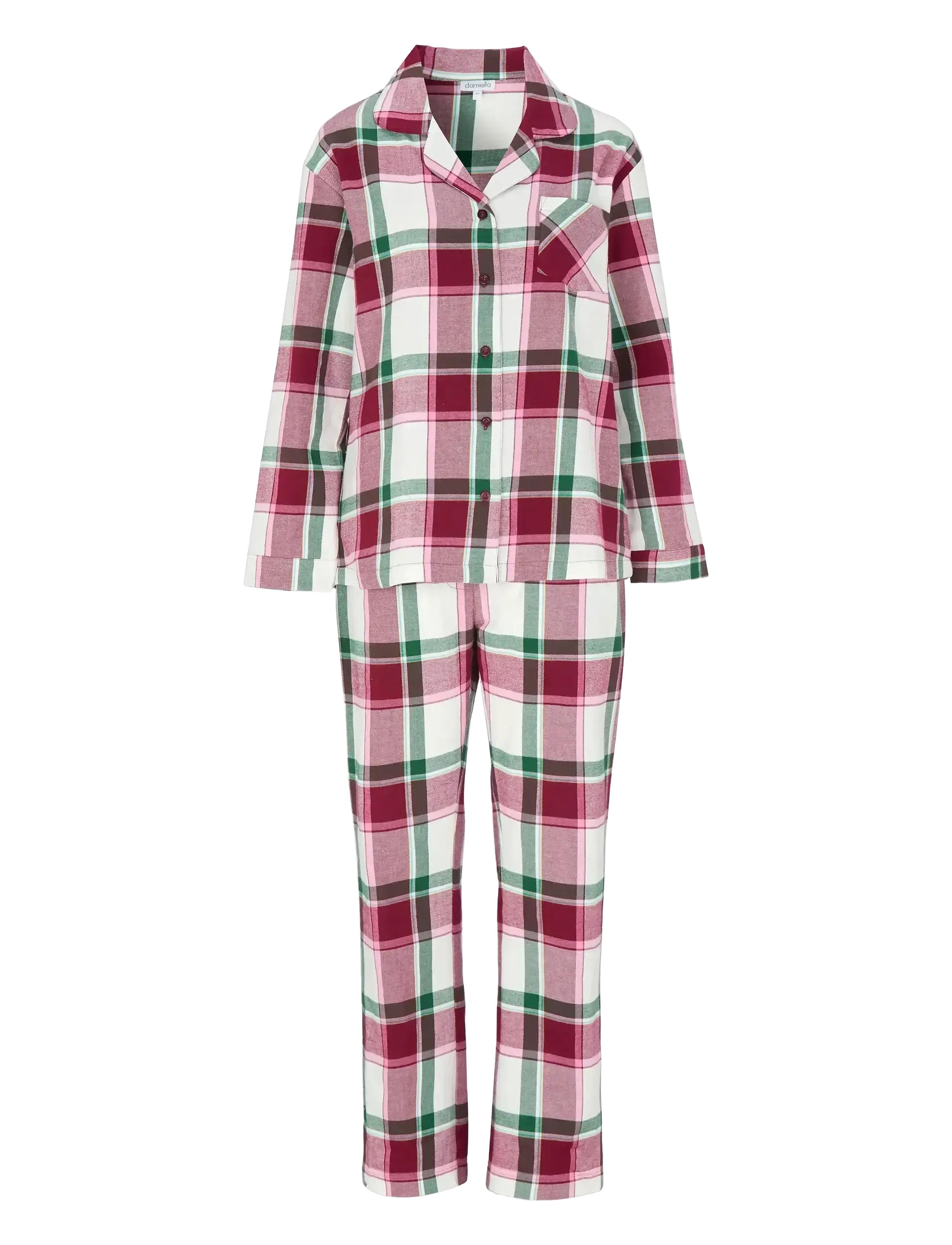 Damella of Sweden Pyjamas - Unterwäsche - WINE/IVORY / red