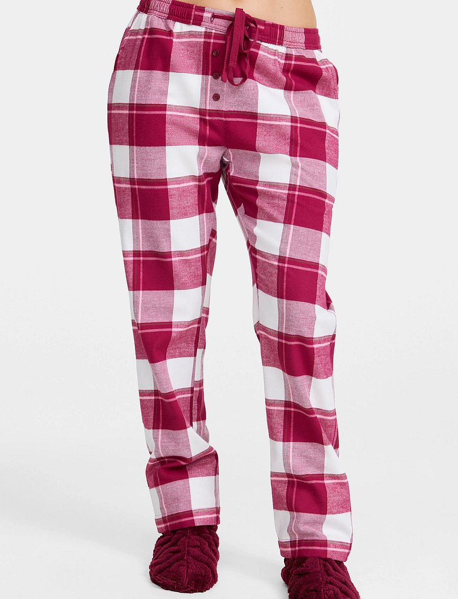 Damella of Sweden - Flannel pajama trousers - ivory/wine - 0
