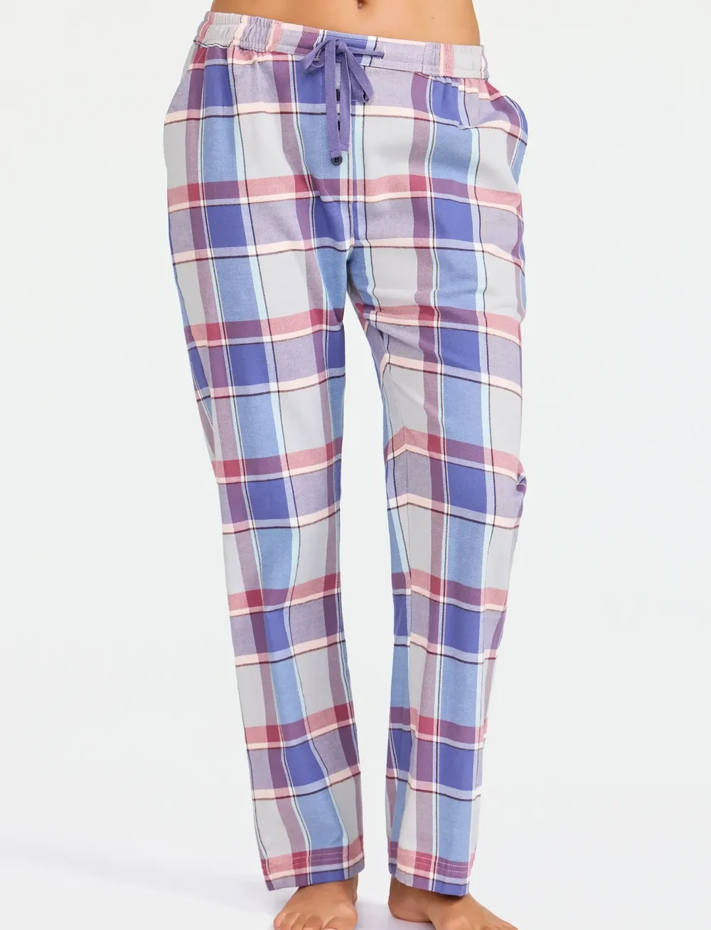 Damella of Sweden - Flannel pyjamas trousers - pidžamas bikses - rose/blue - 0
