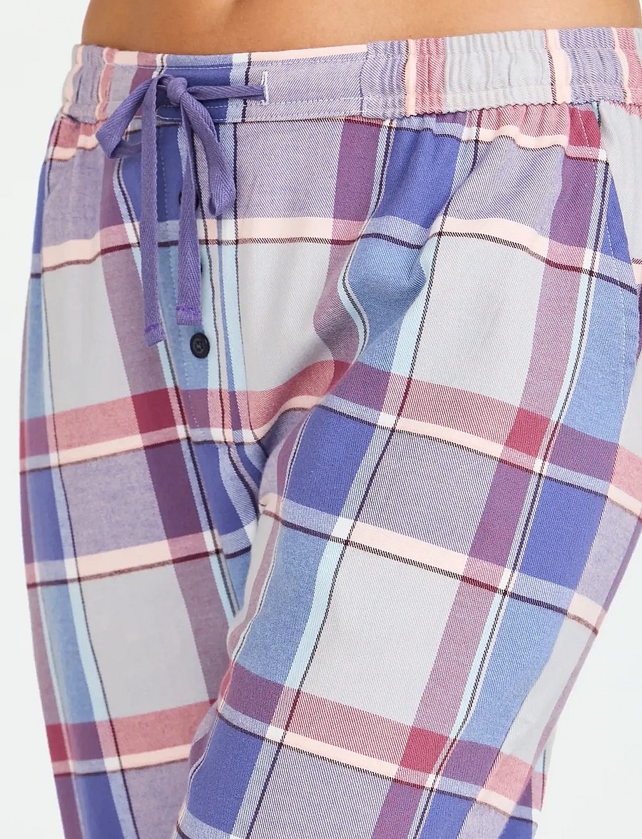 Damella of Sweden - Flannel pyjamas trousers - rose/blue - 4