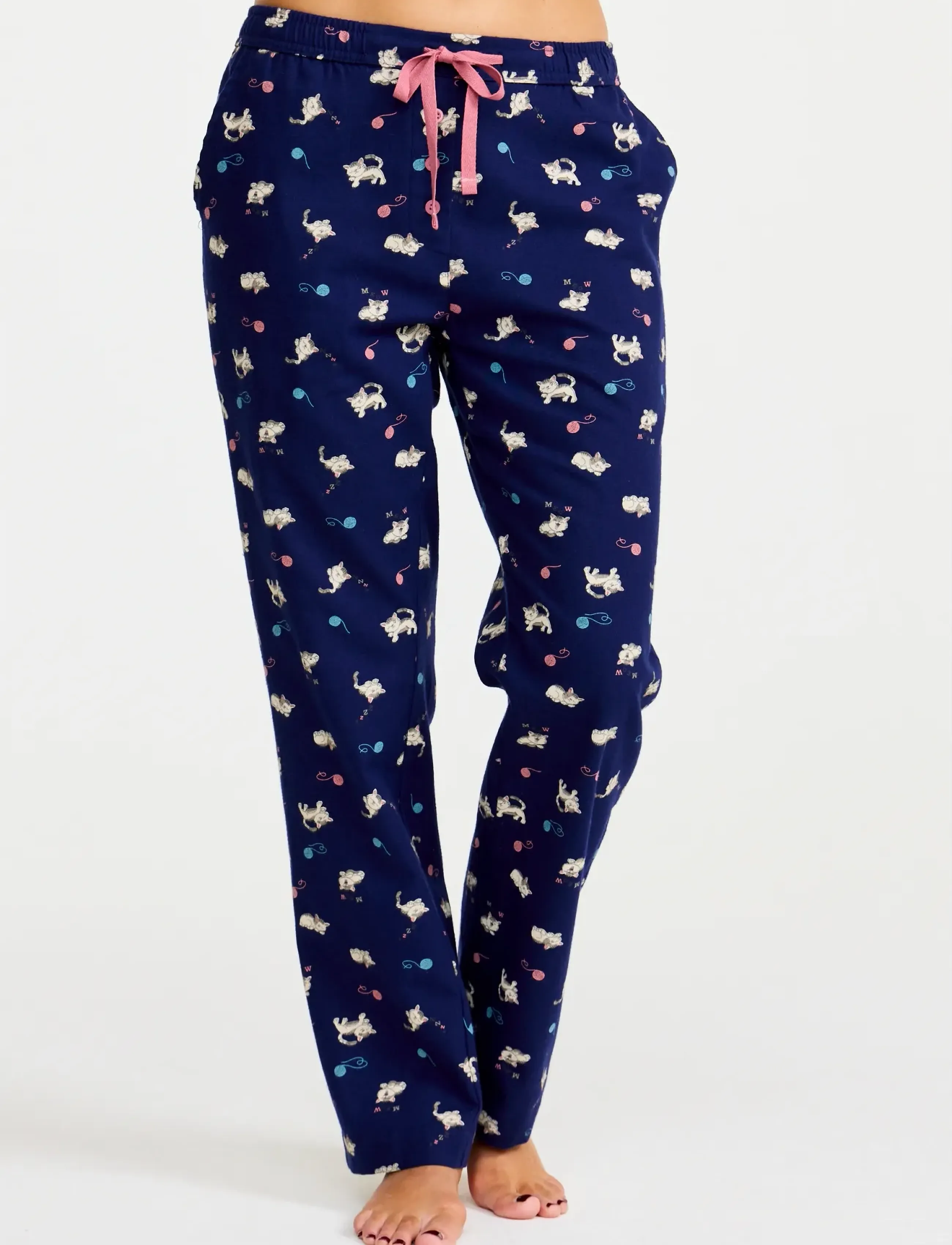 Damella of Sweden Pyjamas Trousers, Kvinder, Pyjamasbukser, Navy, Str: M