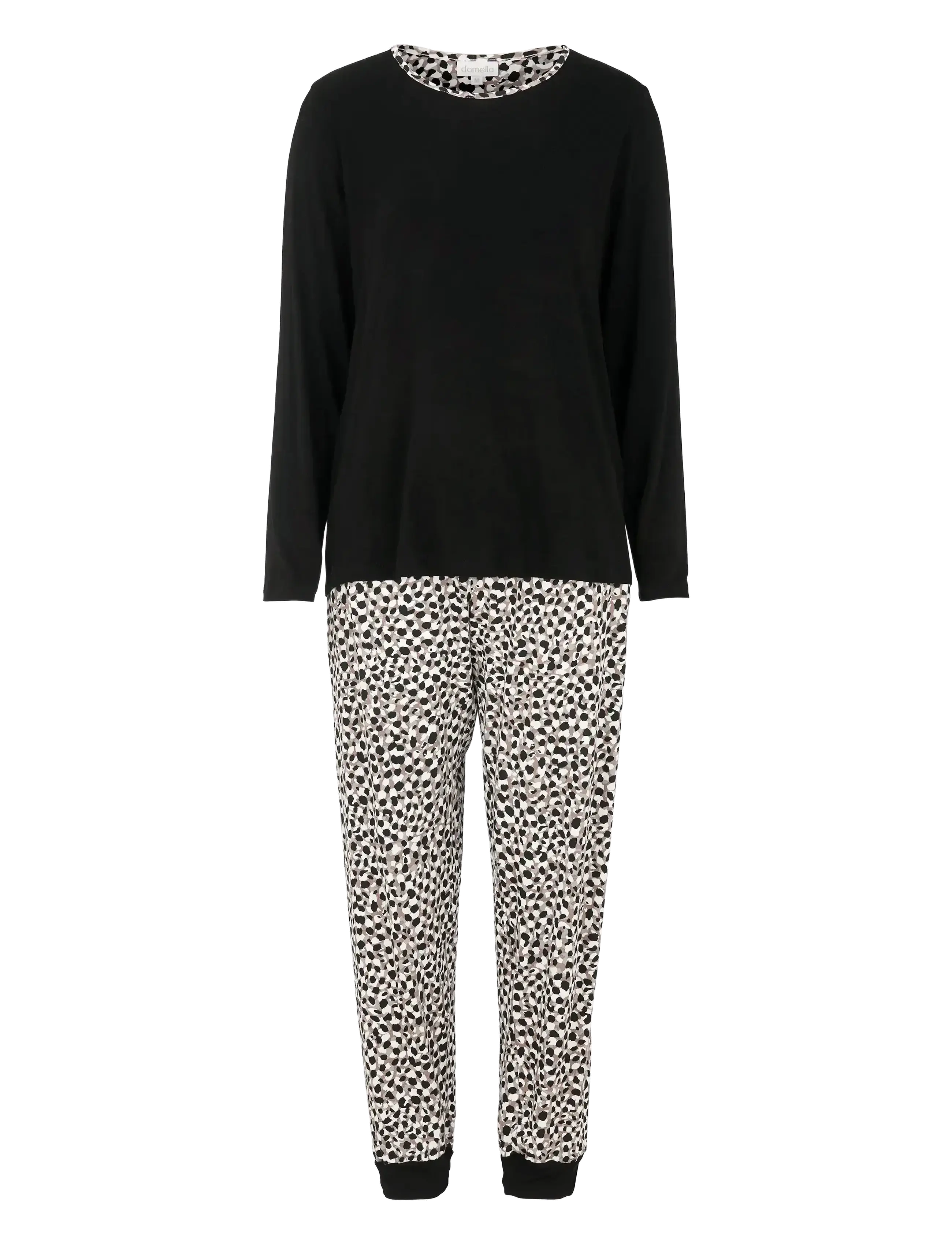 Damella of Sweden Pyjamas - Puhkerõivad - NOUGAT/BLACK / black