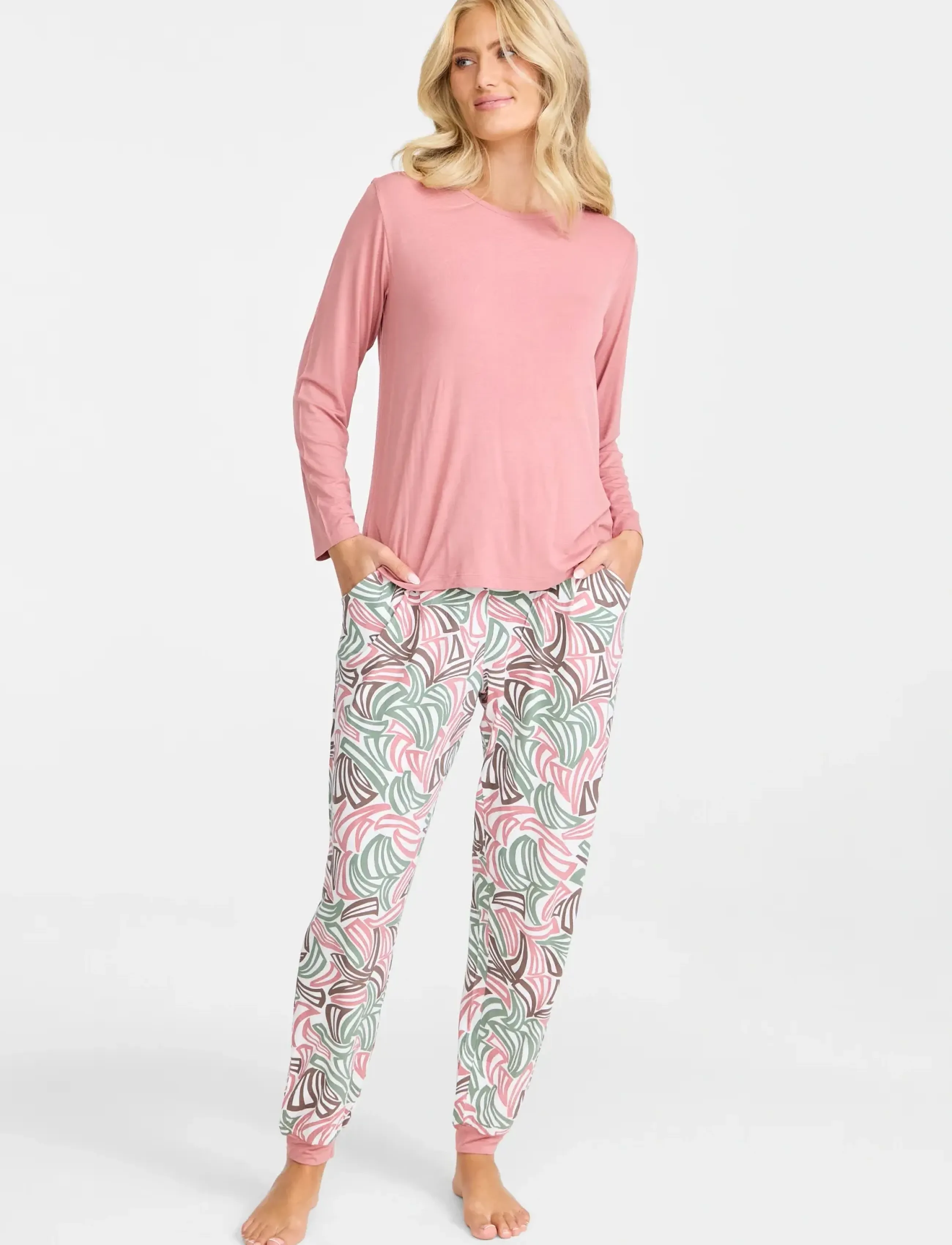 Damella of Sweden Pyjamas, Kvinder, Langærmet Pyjamassæt, Pink, Str: XXL