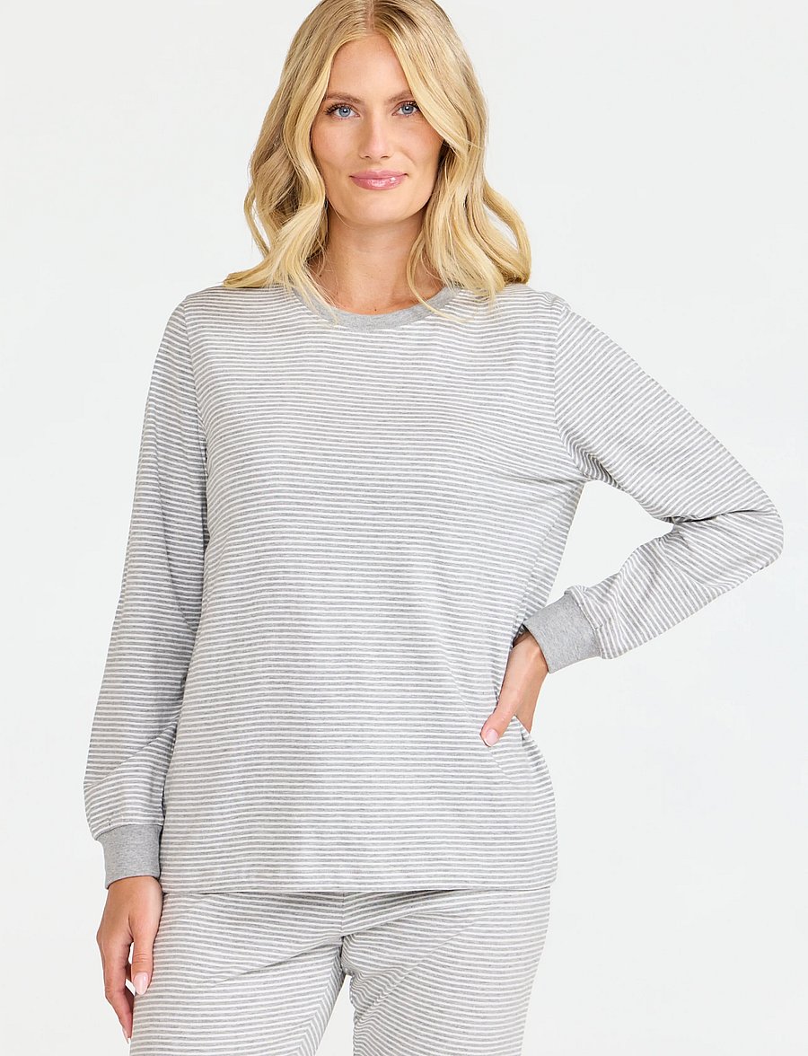 Damella of Sweden - Pyjama top - white/grey - 0