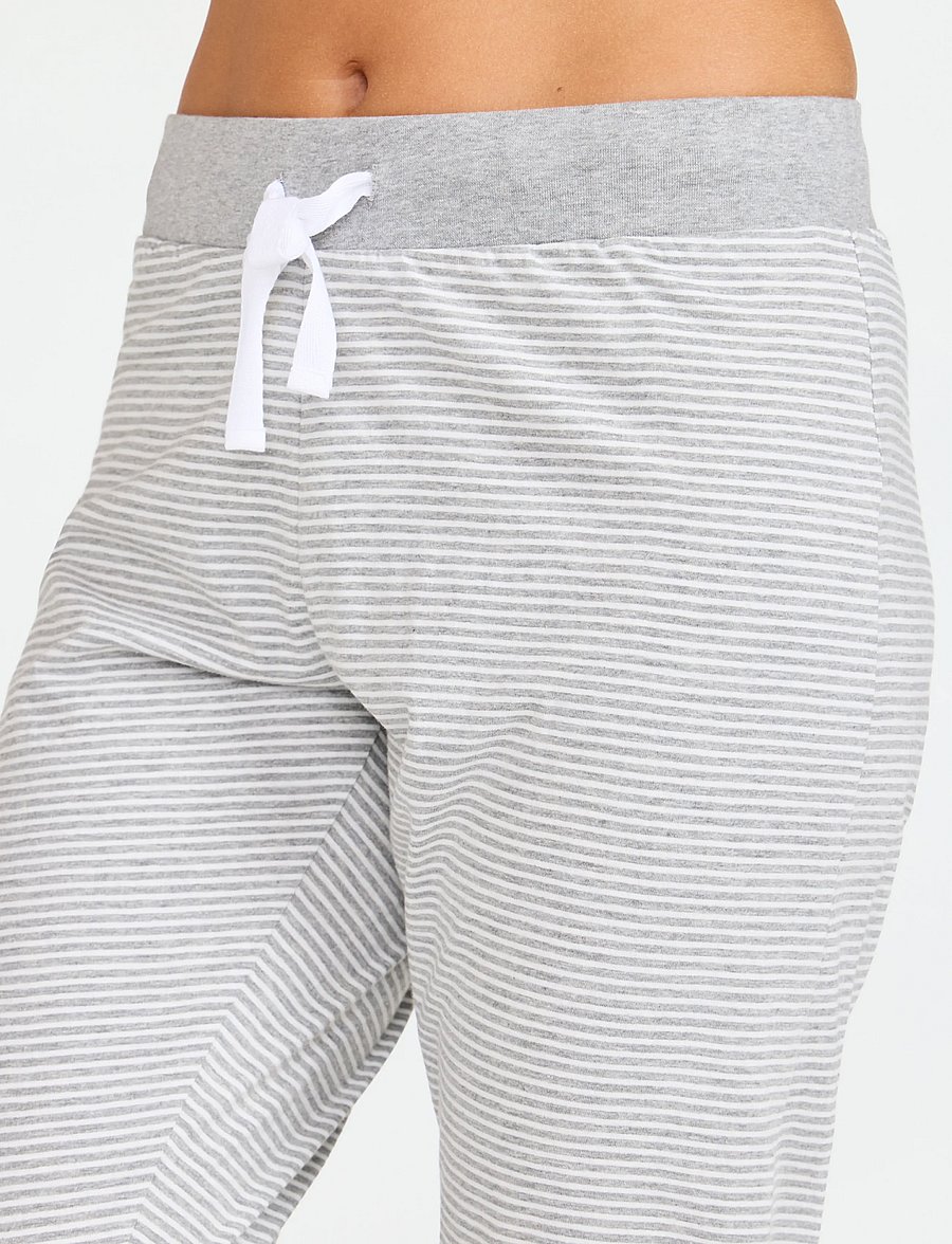 Damella of Sweden - Pyjama trousers - vardagsstil - white/grey - 5
