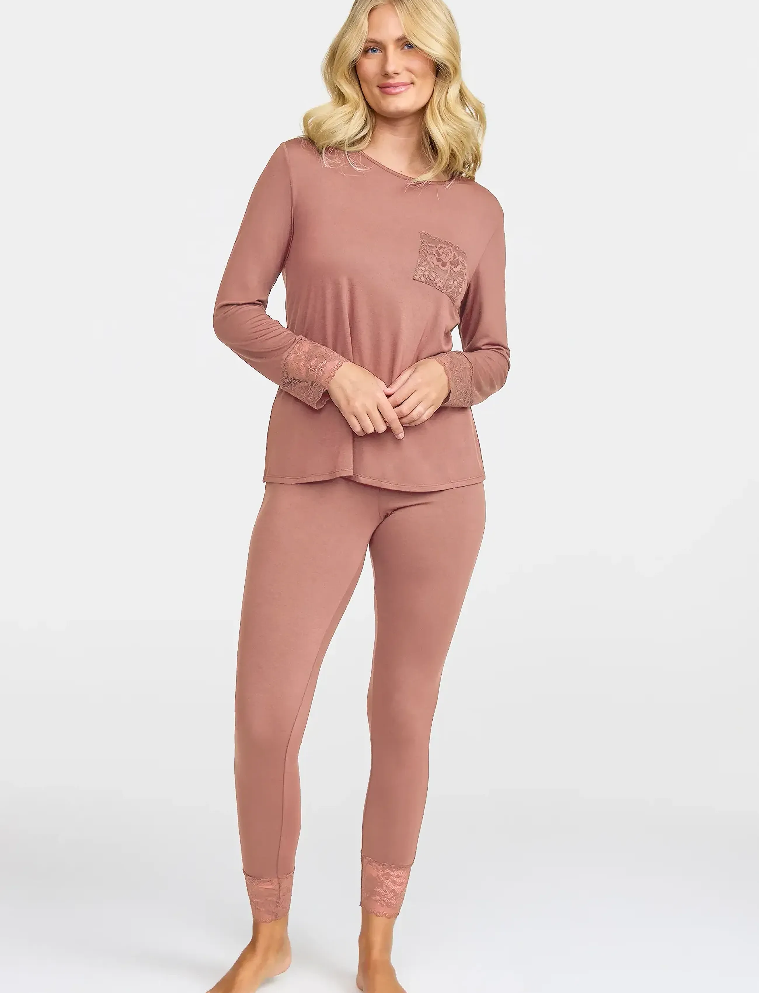 Damella of Sweden Pyjamas, Kvinder, Pyjamassæt, Pink, Str: XL