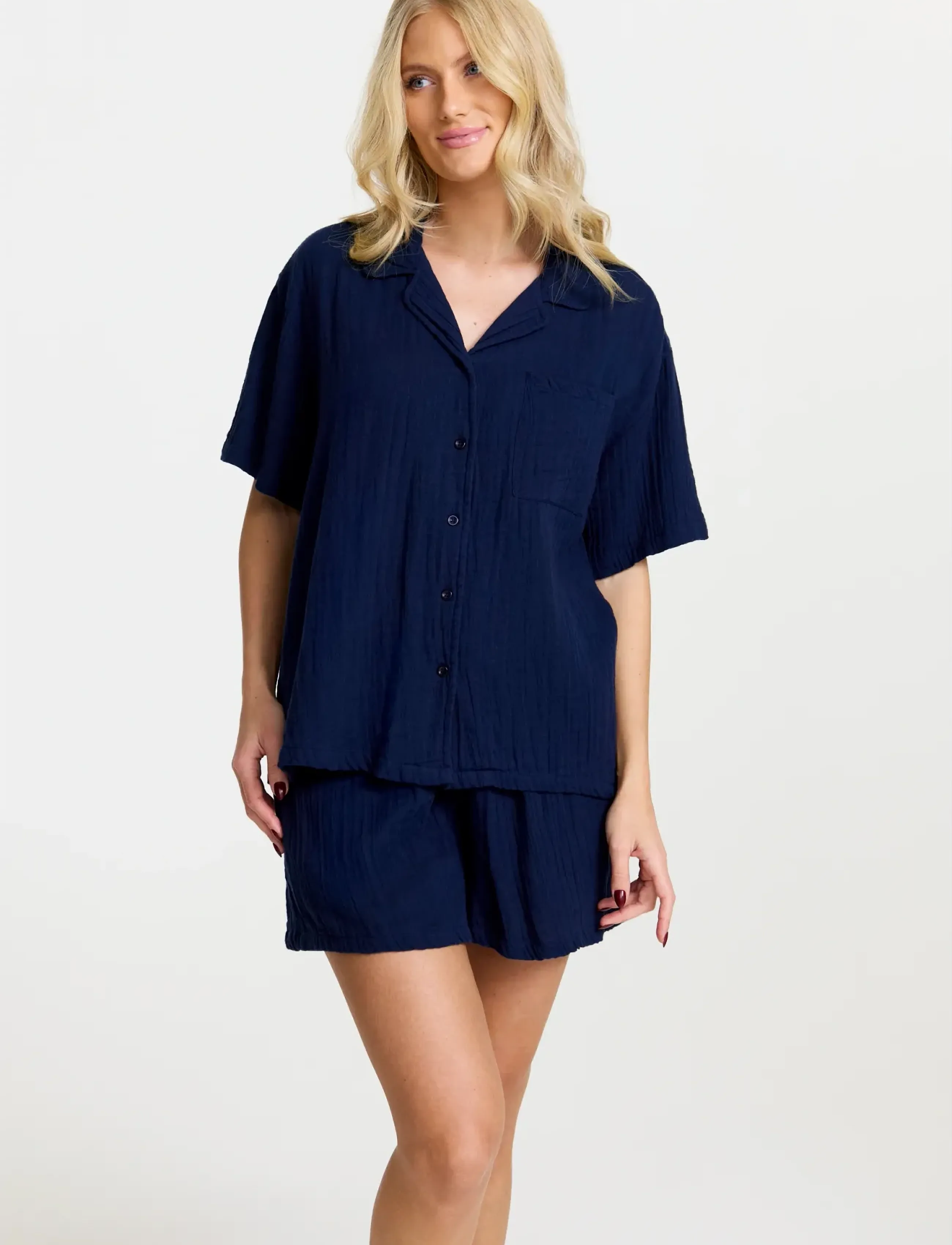 Damella of Sweden Pyjamas, S, Night & Loungewear, Marineblau - Pyjamas (set), Frauen