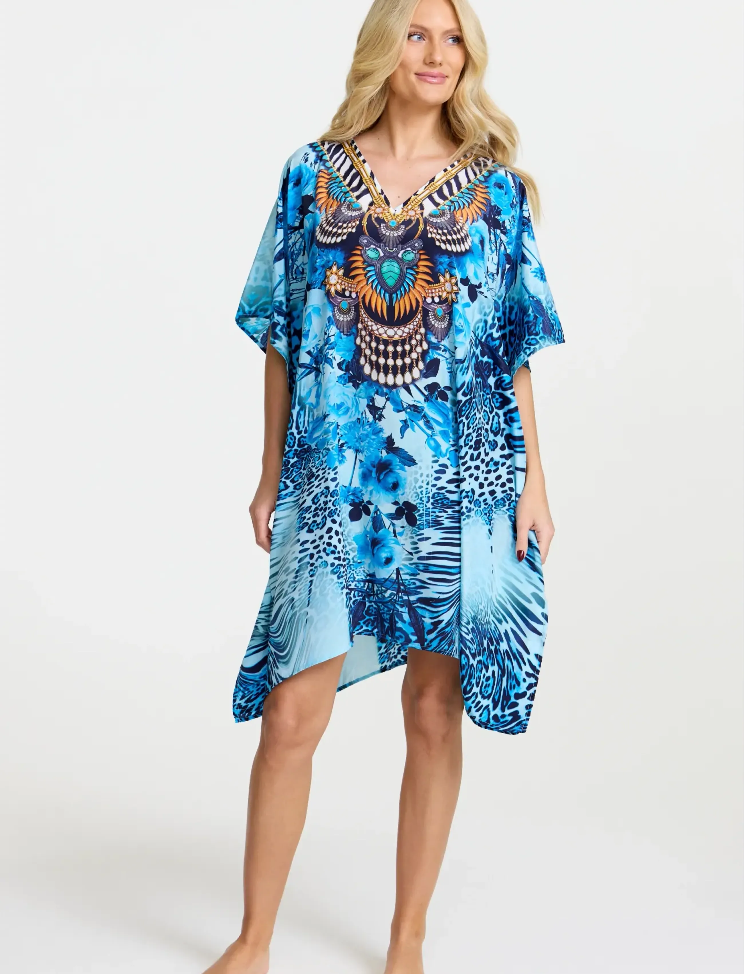 Damella of Sweden Cover-Up, ONE/SIZE, Bademode, Blau - Beach Wear, Frauen