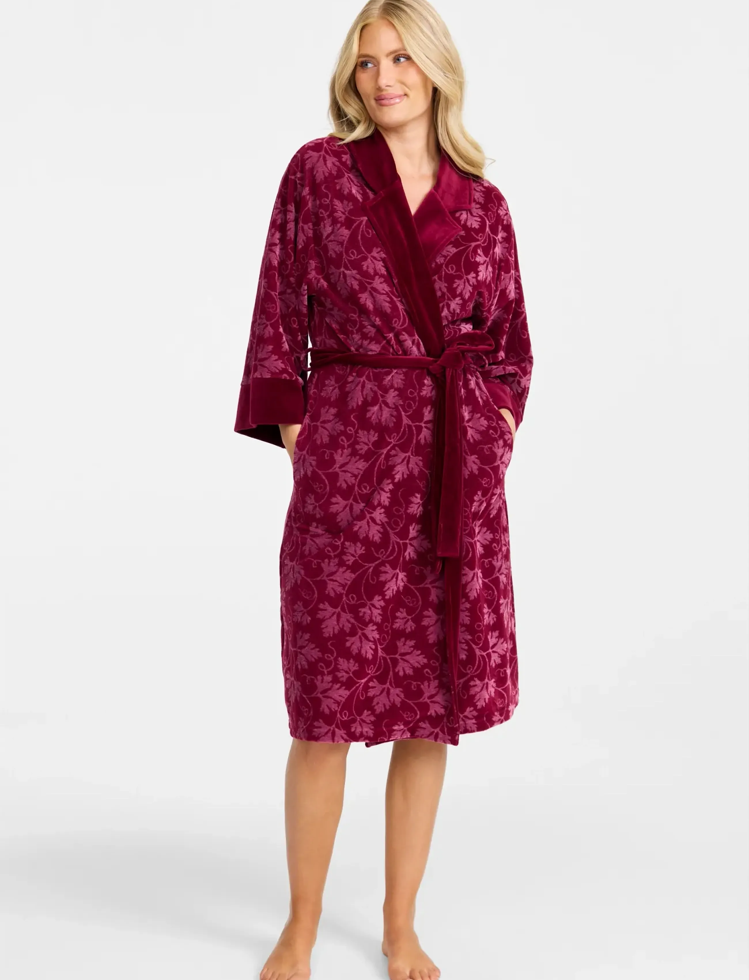 Damella of Sweden Robe, XL, Night & Loungewear, Burgunderrot - Robes, Frauen