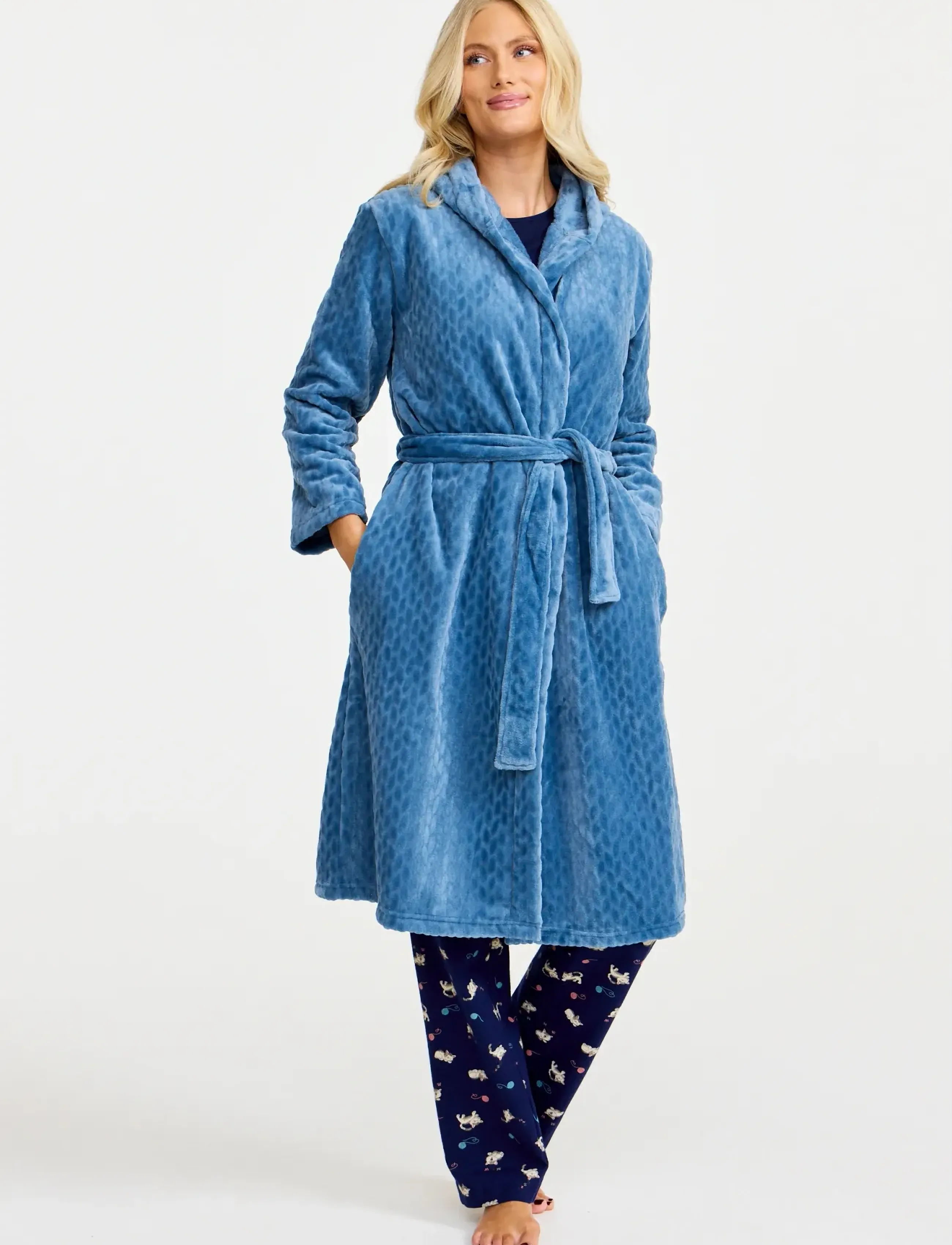 Damella of Sweden Robe, L, Night & Loungewear, Blau - Robes, Frauen