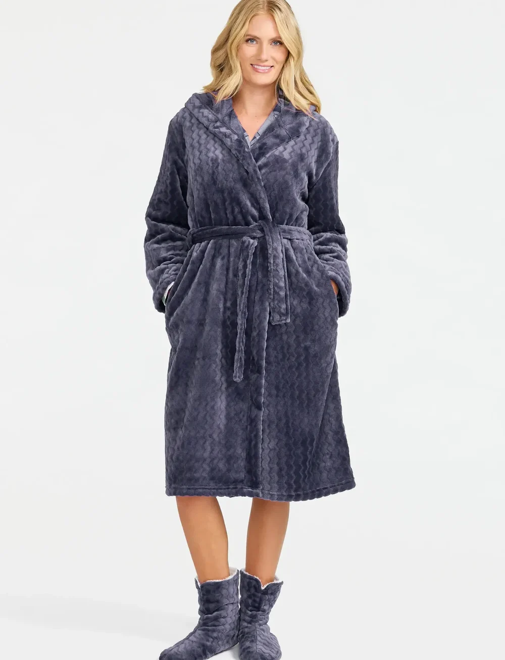 Damella of Sweden - Fleece robe - morgonrockar - blueberry - 0