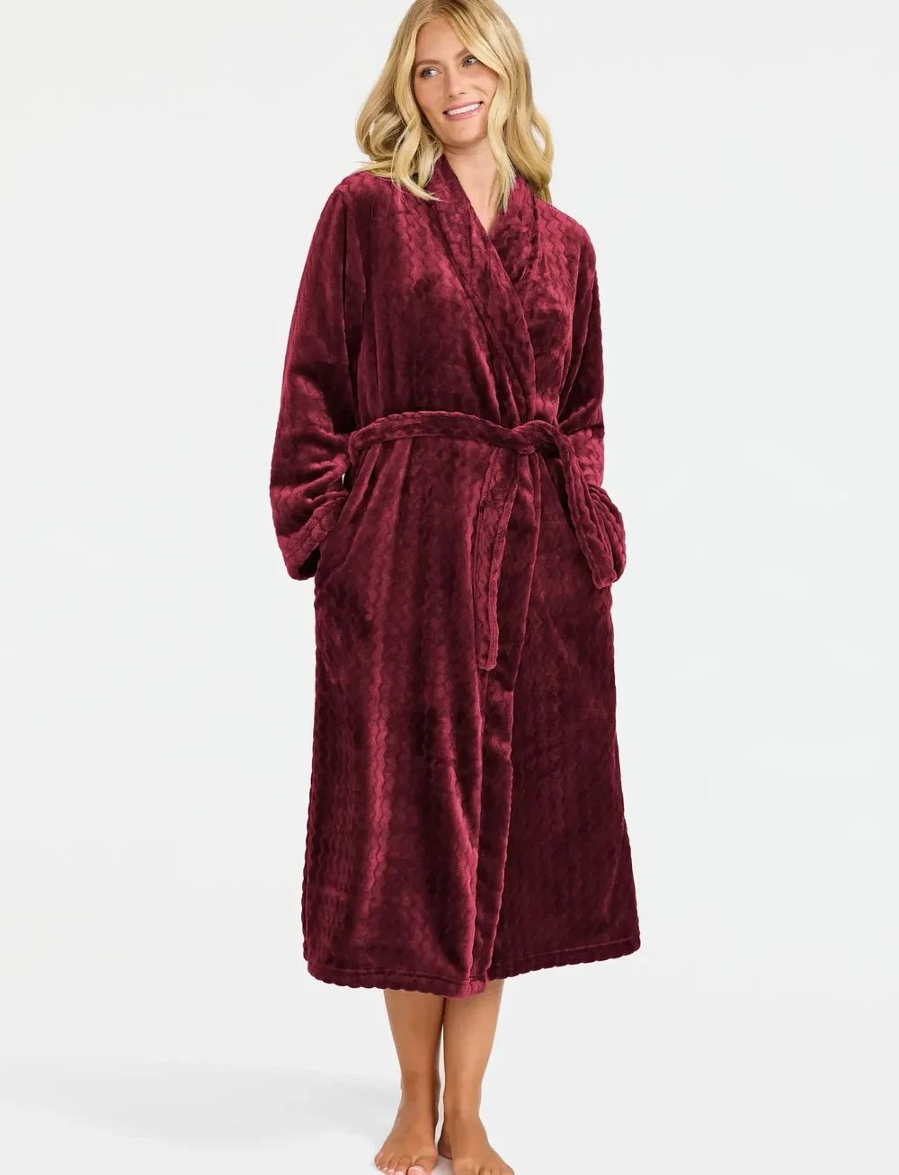 Damella of Sweden - Fleece robe - bademäntel - berry - 0