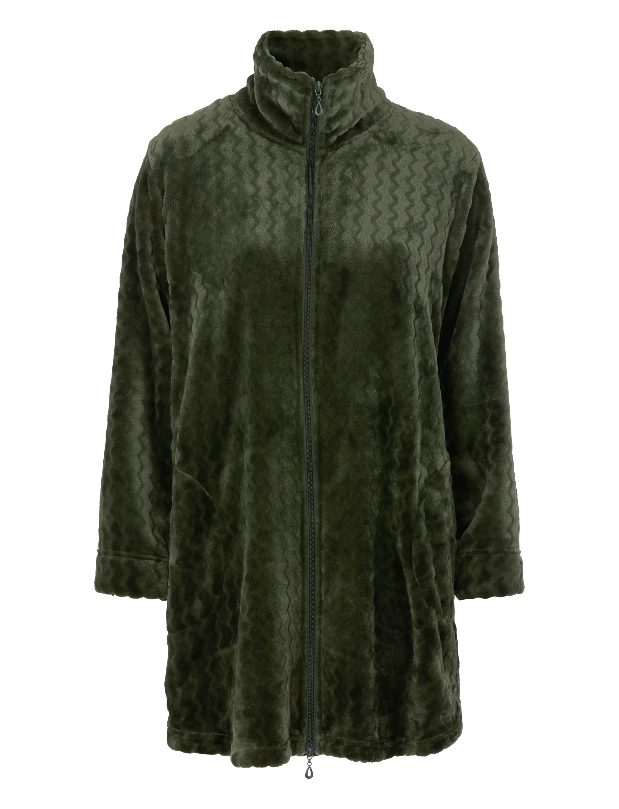 Damella of Sweden Short Robe - Morgonrockar - DARK OLIVE / green
