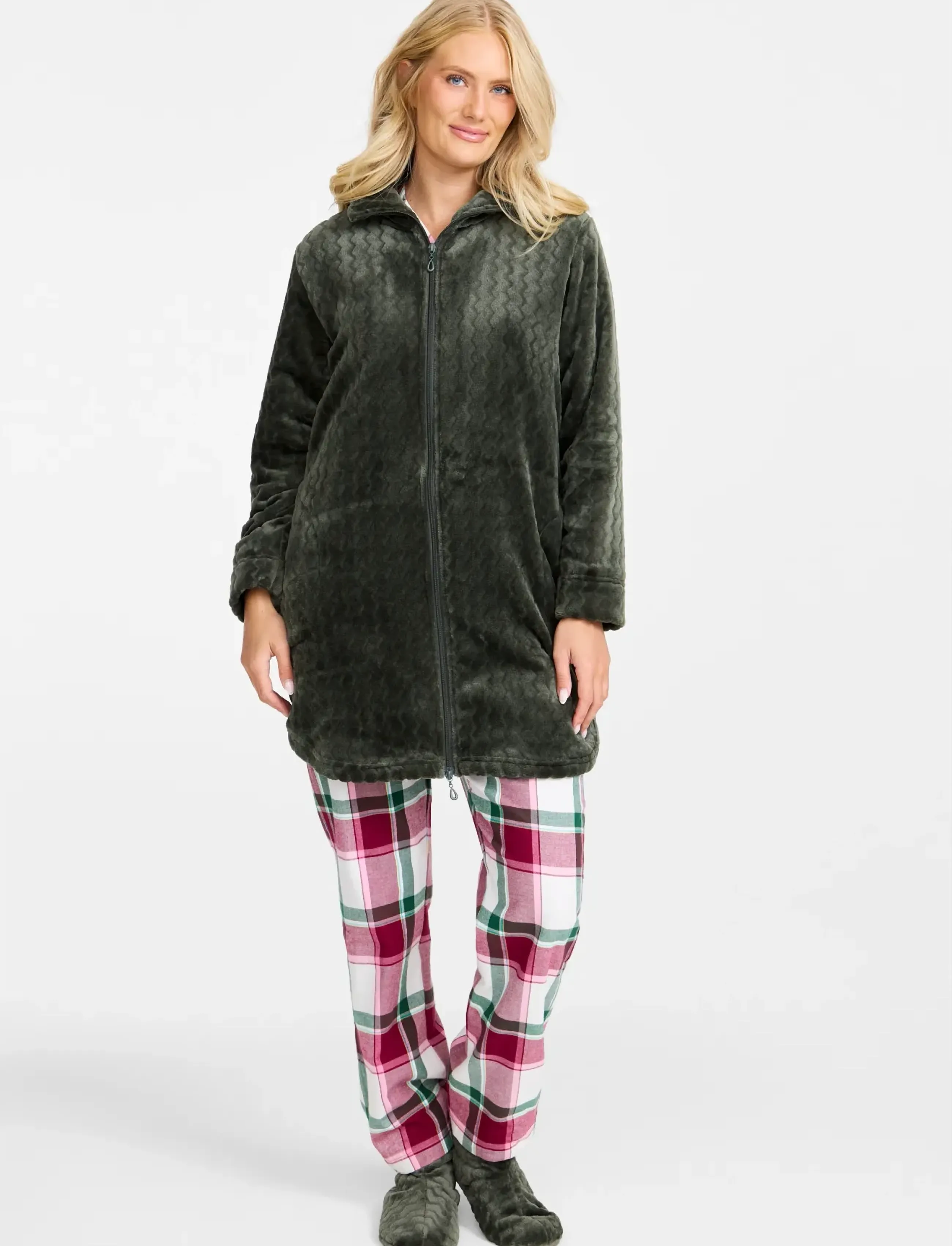 Damella of Sweden Short Robe, M, Night & Loungewear, Grün - Robes, Frauen