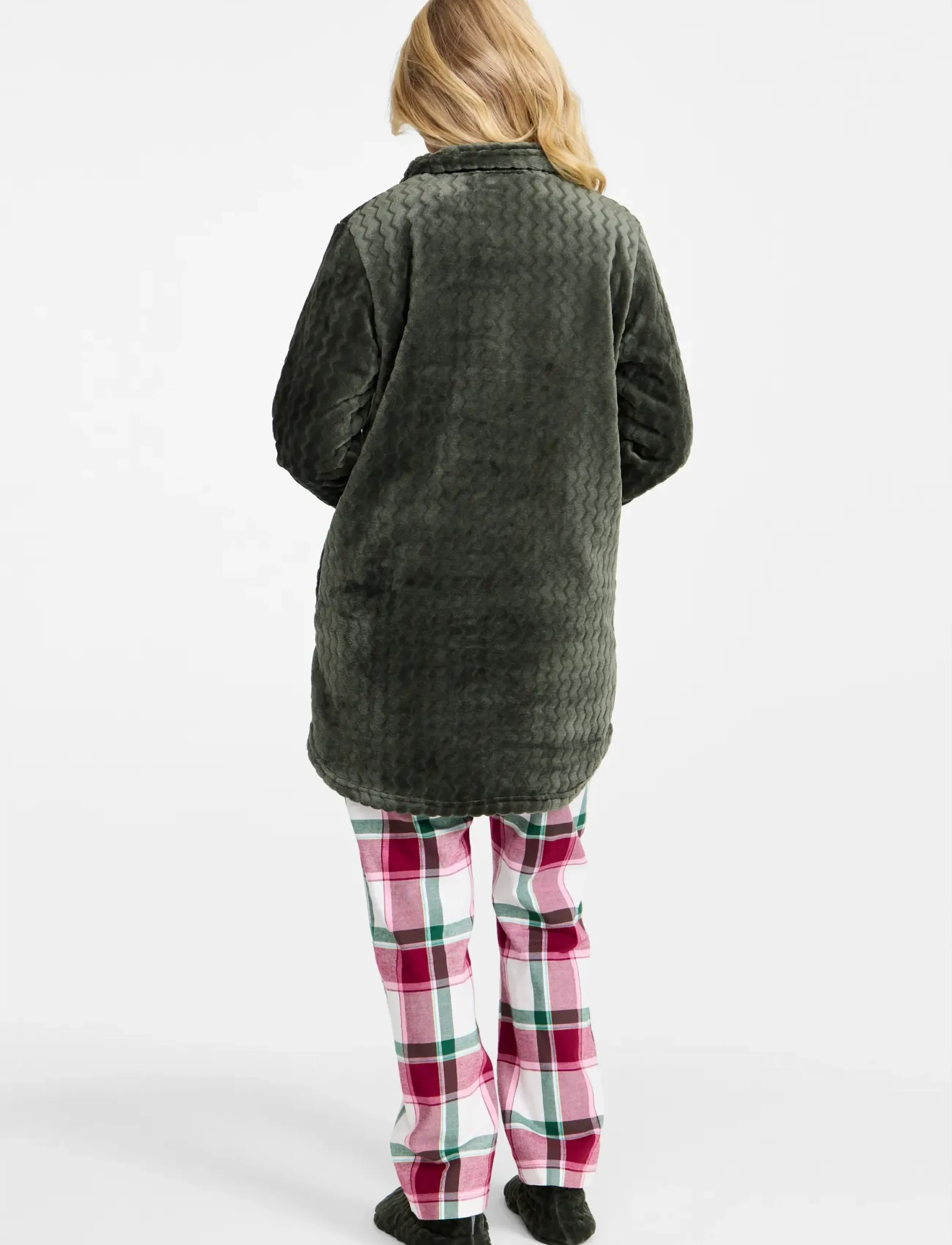 Damella of Sweden - Short Robe - fleece og mellemlag - dark olive - 3