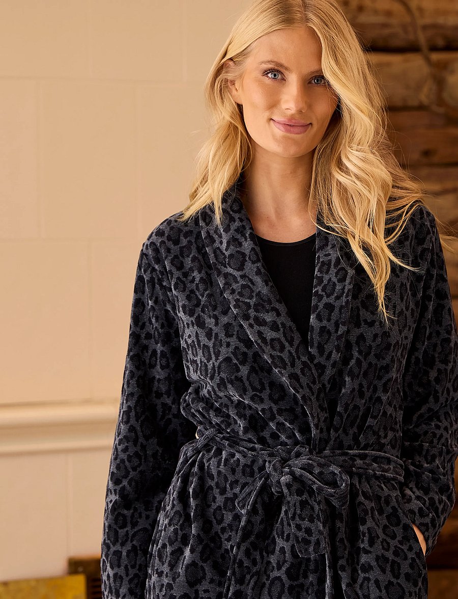 Damella of Sweden - Fleece robe - morgonrockar - black/grey - 5