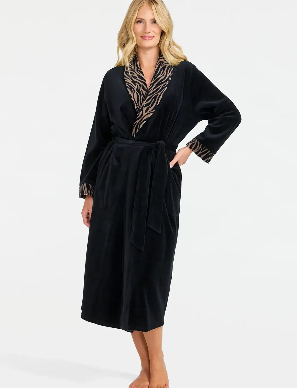 Damella of Sweden - Robe - bademäntel - black zebra - 0