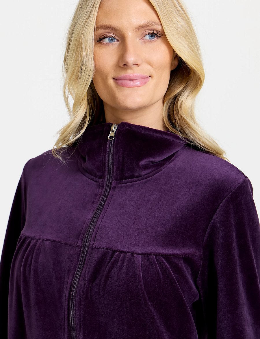 Damella of Sweden - Velour Robe - robes - plum - 4