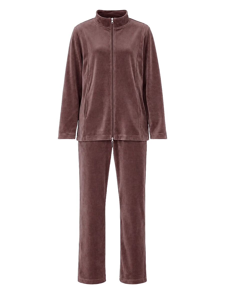 Damella of Sweden - Velour suit Marielle - natkjoler - chocolate - 0