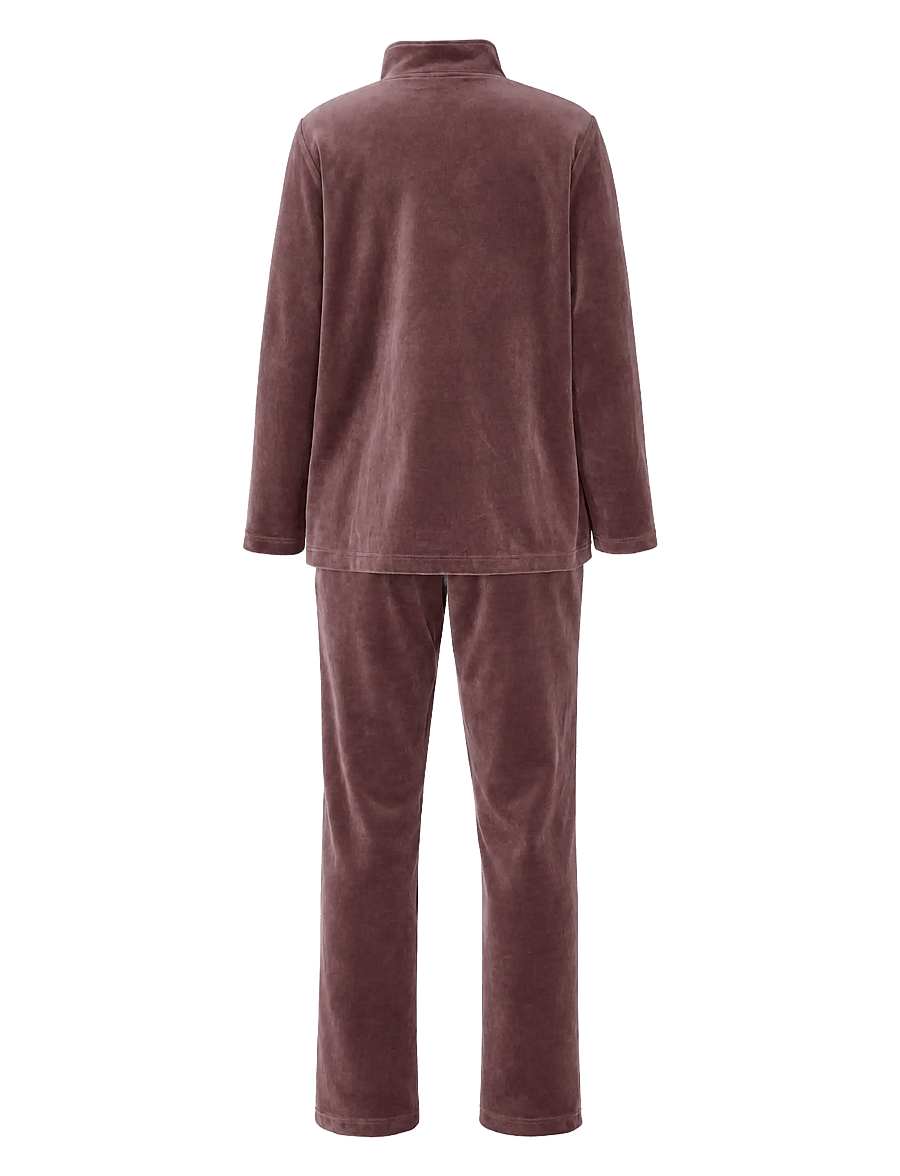 Damella of Sweden - Velour suit Marielle - natkjoler - chocolate - 1