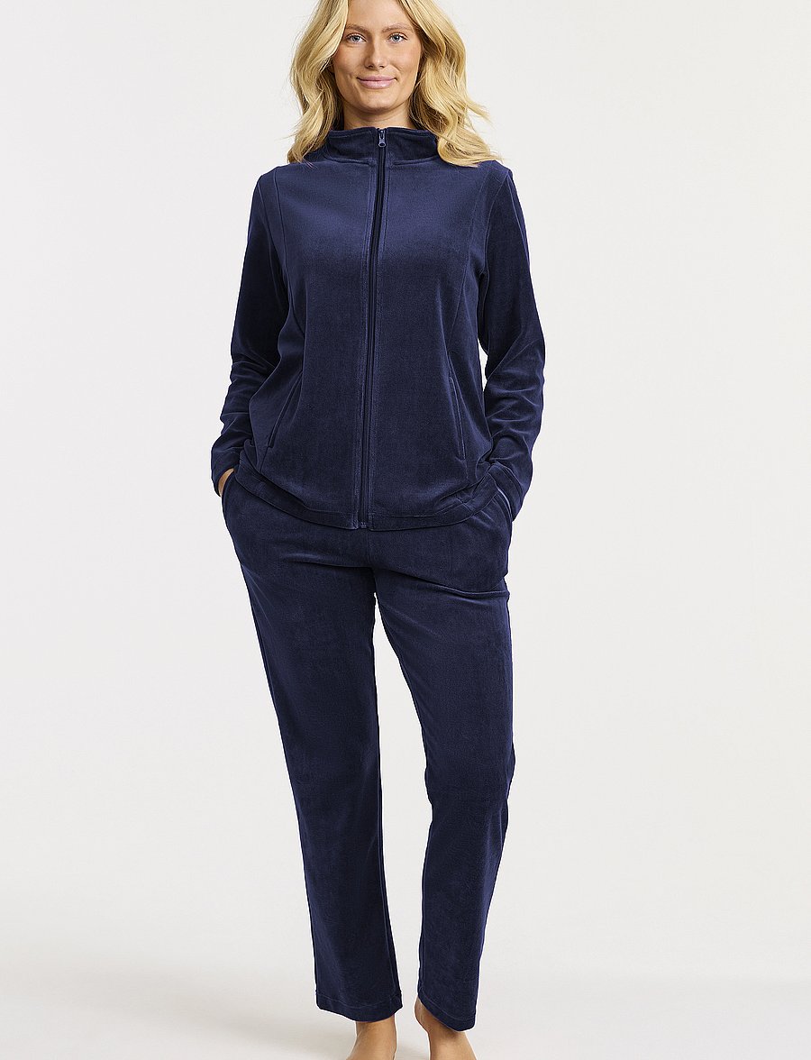 Damella of Sweden - Velour suit Marielle - sweatshirts & kapuzenpullover - navy - 0