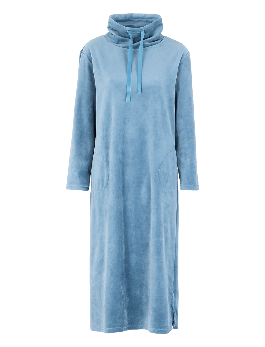 Damella of Sweden - Cozy Dress - nachthemden - blue - 0