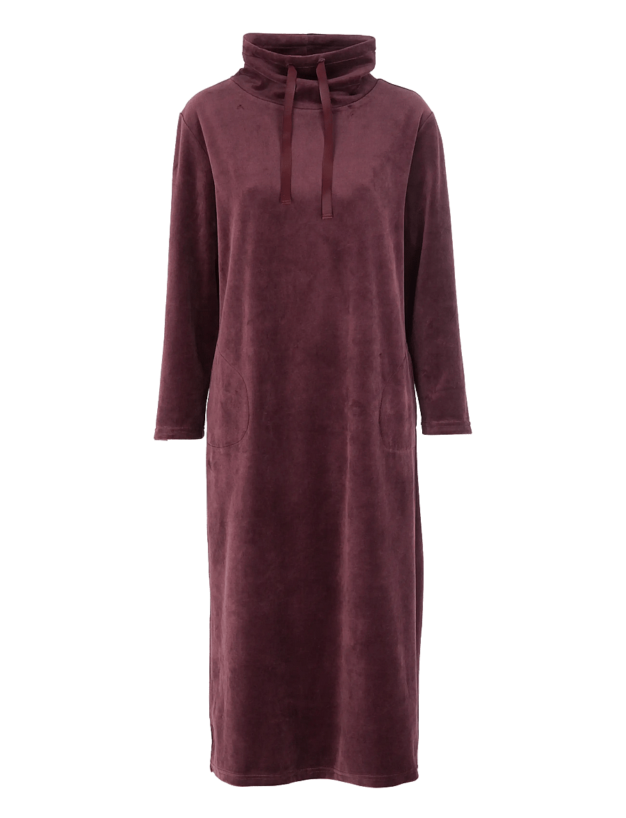 Damella of Sweden - Cozy Dress - Öösärgid - dark plum - 0