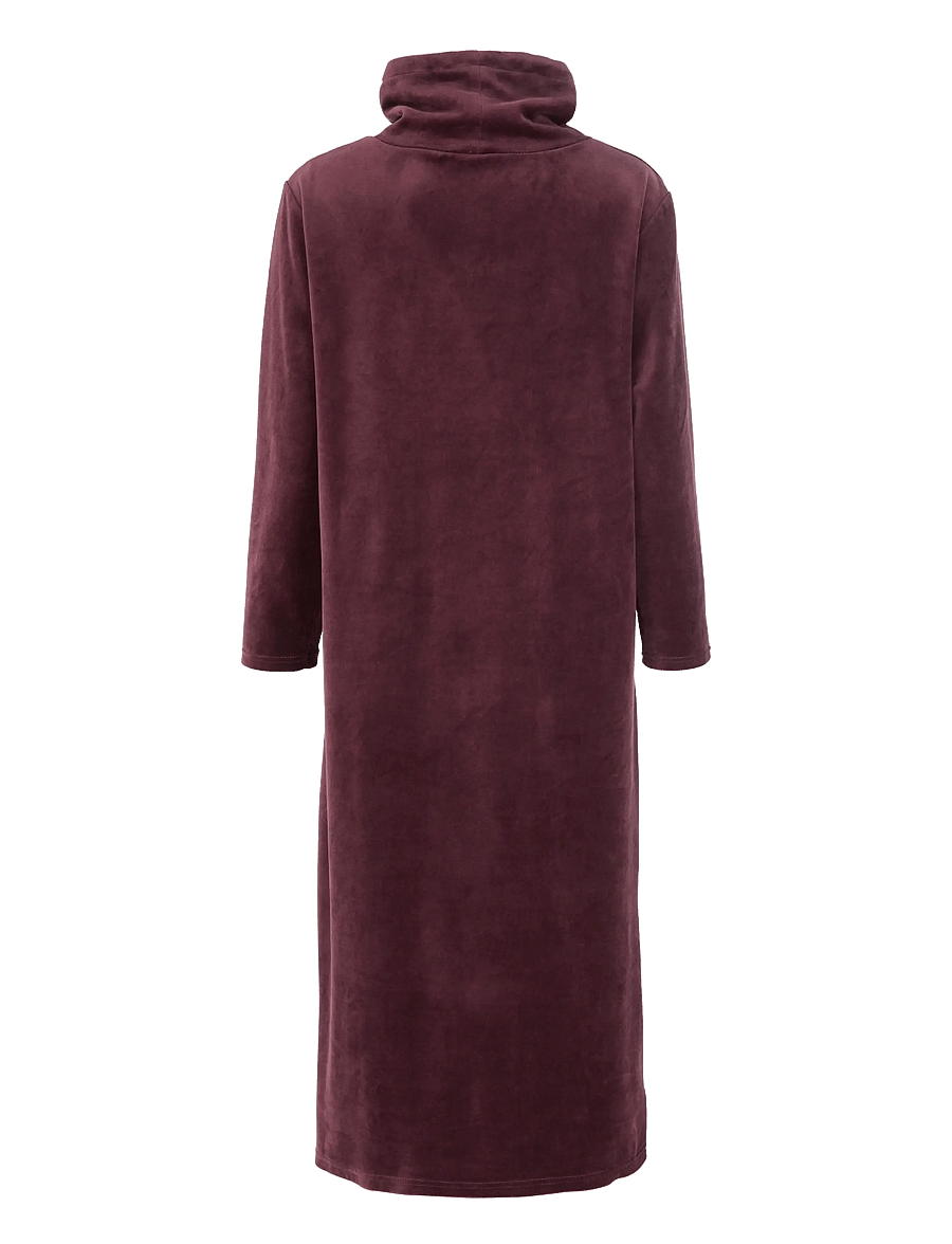 Damella of Sweden - Cozy Dress - Öösärgid - dark plum - 1