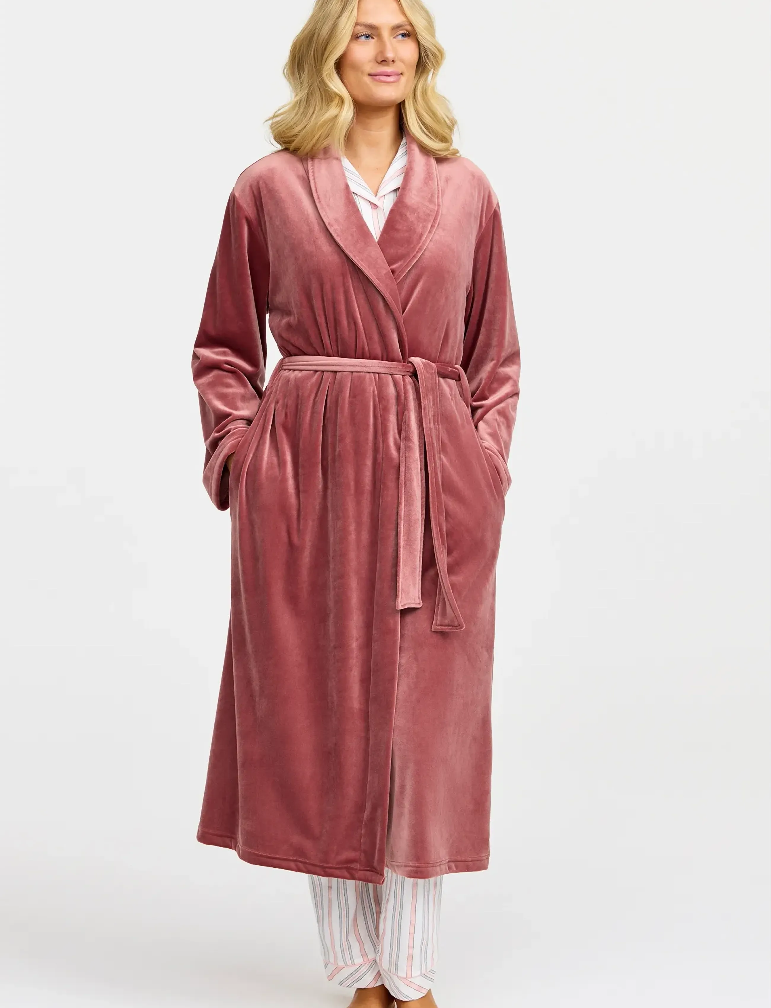 Damella of Sweden Robe, L, Night & Loungewear, Rosa - Robes, Frauen