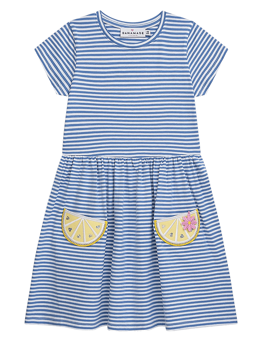 Danamade - DMERLE - kurzärmelige freizeitkleider - blue - 1