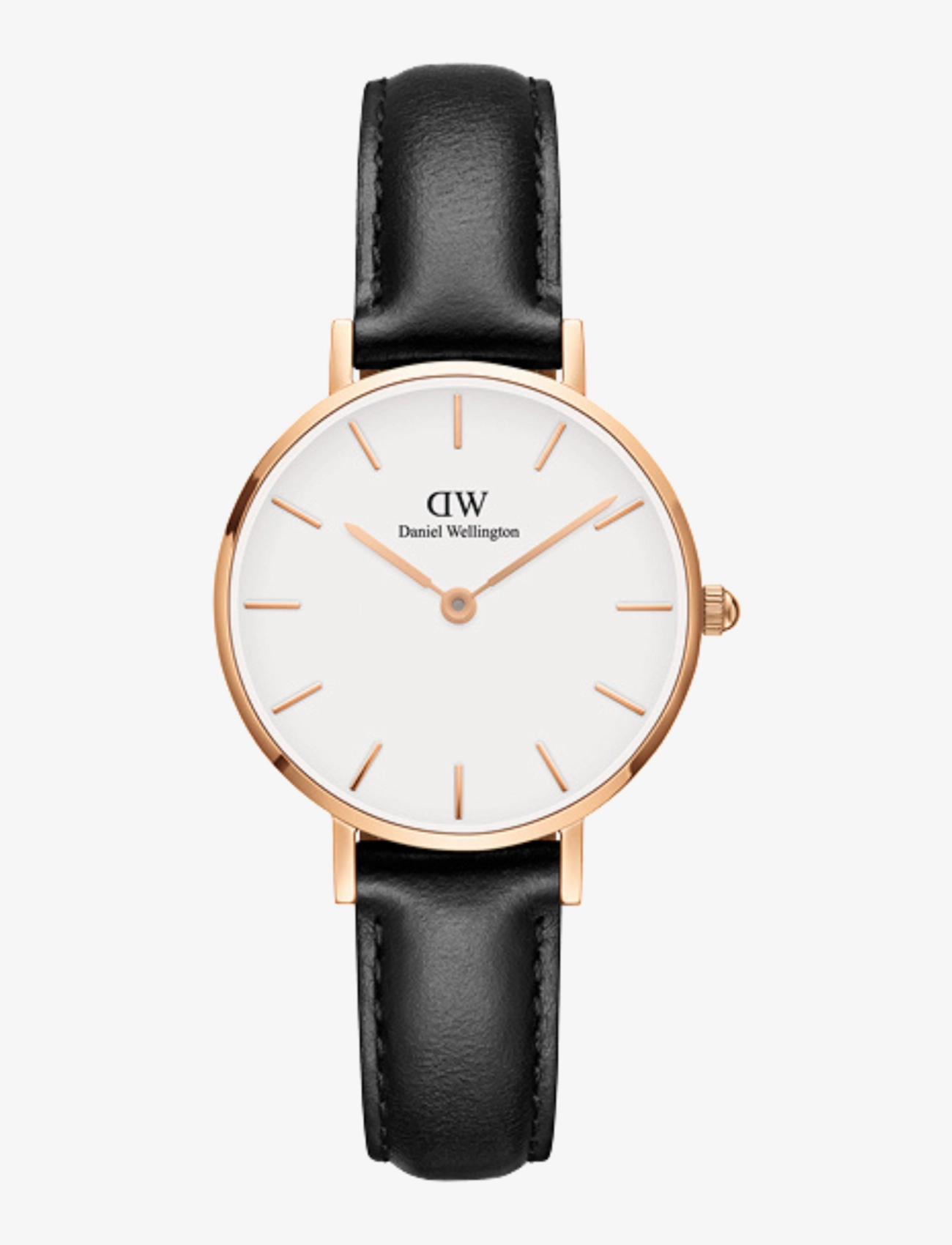Daniel Wellington Petite 28 Sheffield Rg White, Kvinder, Lille Læderrem Ur, Sort, Str: 28 mm