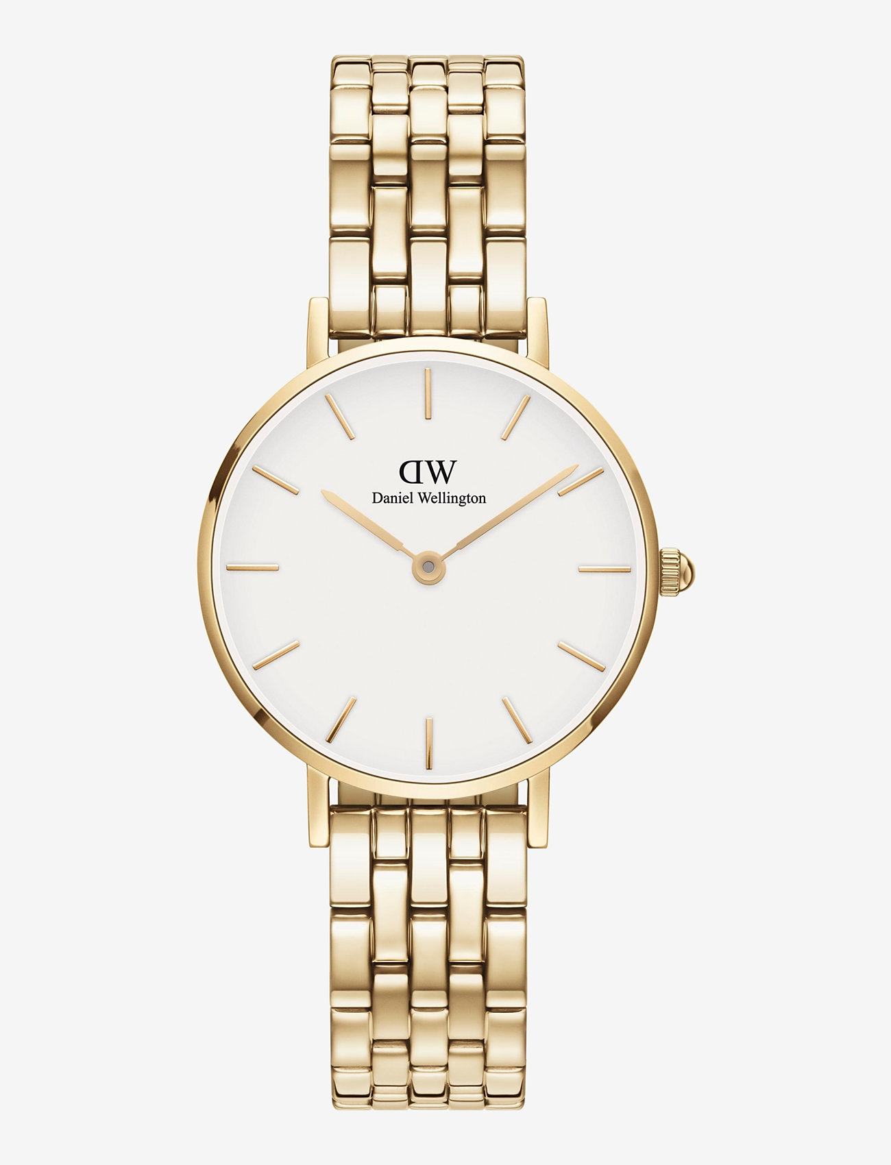 Daniel Wellington Petite 28 5-Link G White, Kvinder, Armbåndsur, Guld, Str: 28 mm