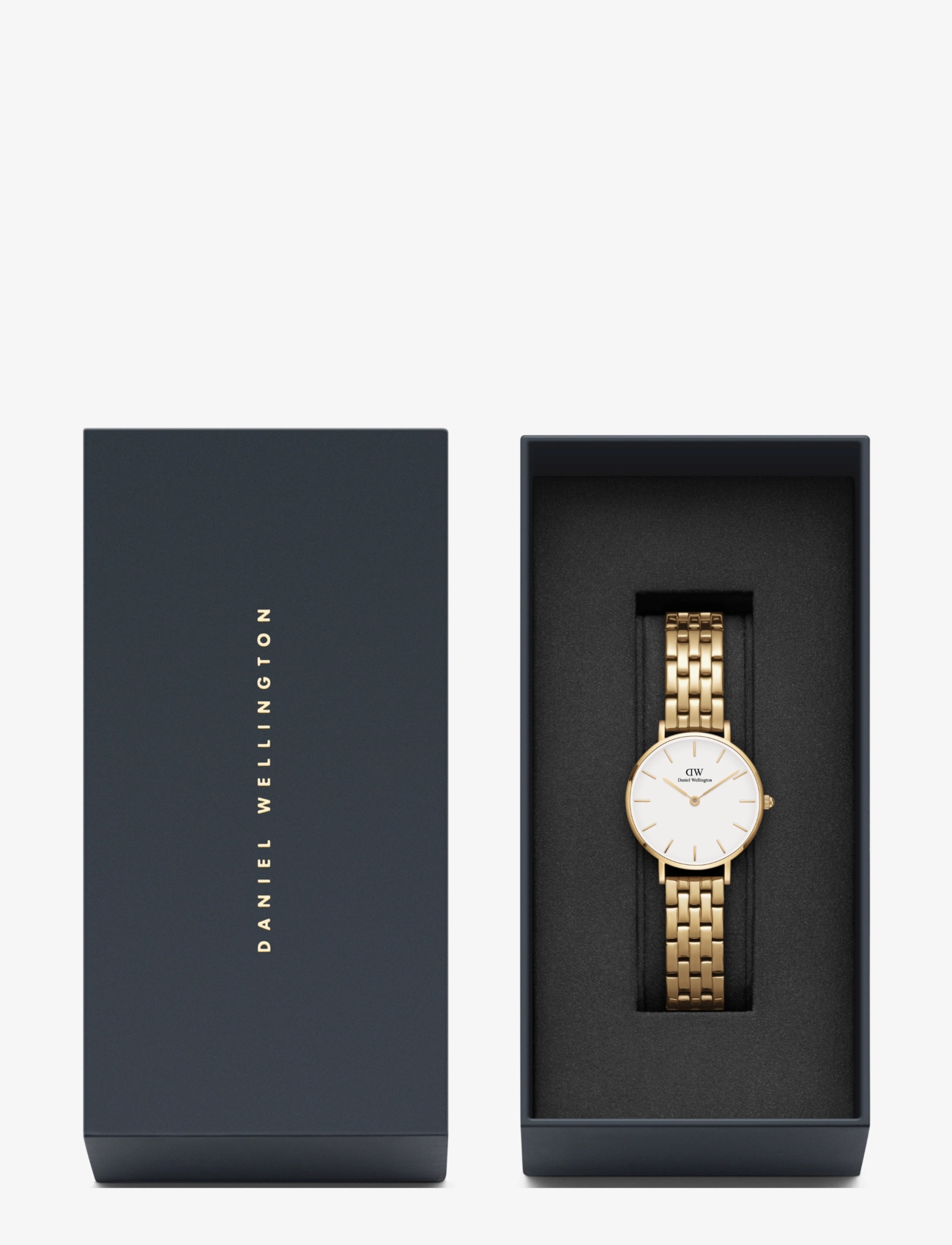 Daniel Wellington - Petite 28 5-Link G White - zegarki analogowe - gold - 2