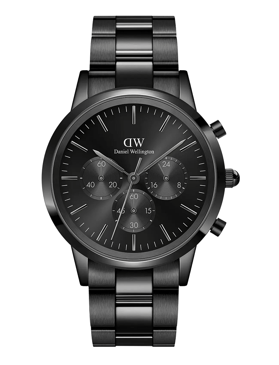 Daniel Wellington - Iconic Chronograph 42 Link B Onyx - analoge uhren - black - 1