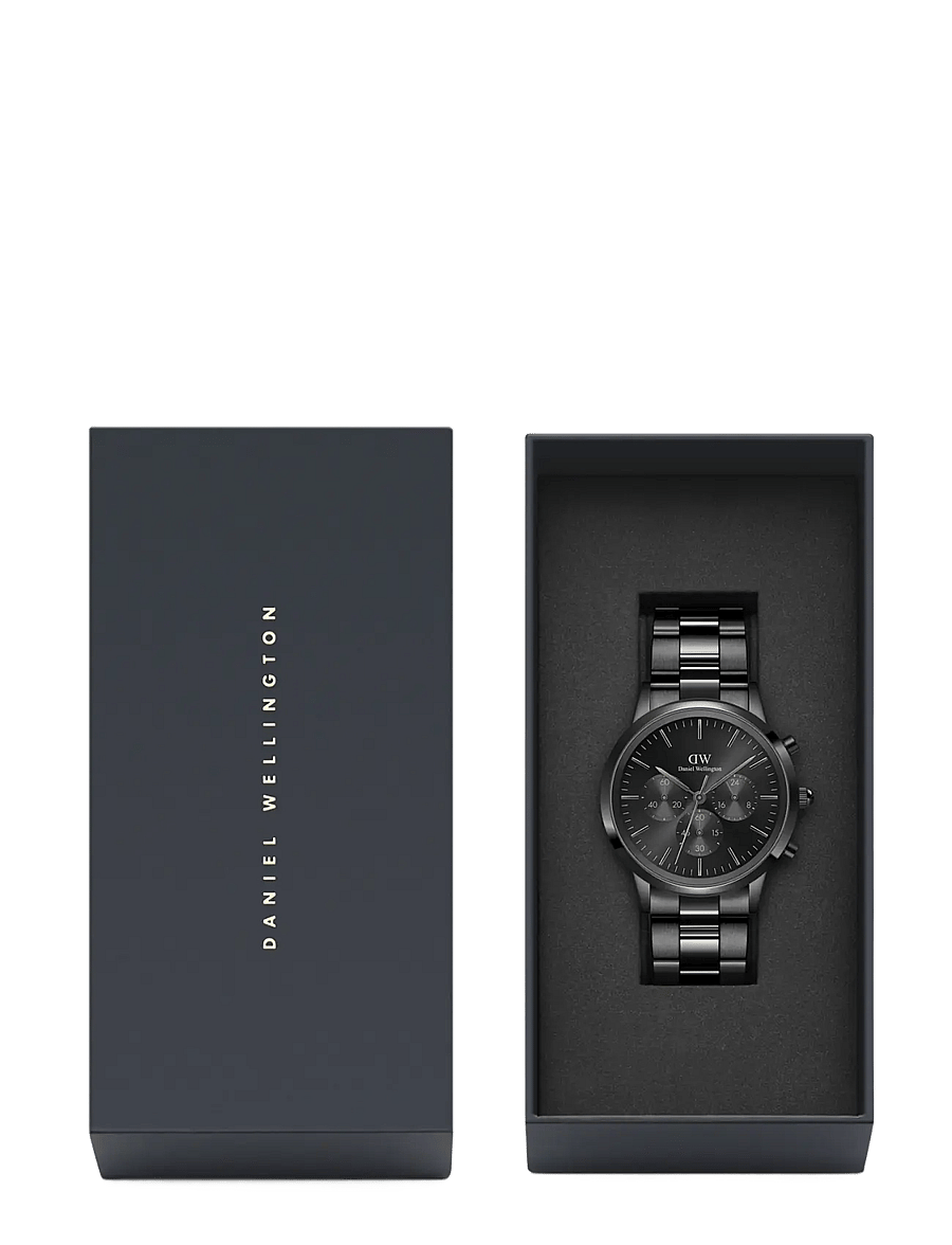 Daniel Wellington - Iconic Chronograph 42 Link B Onyx - analoge uhren - black - 3