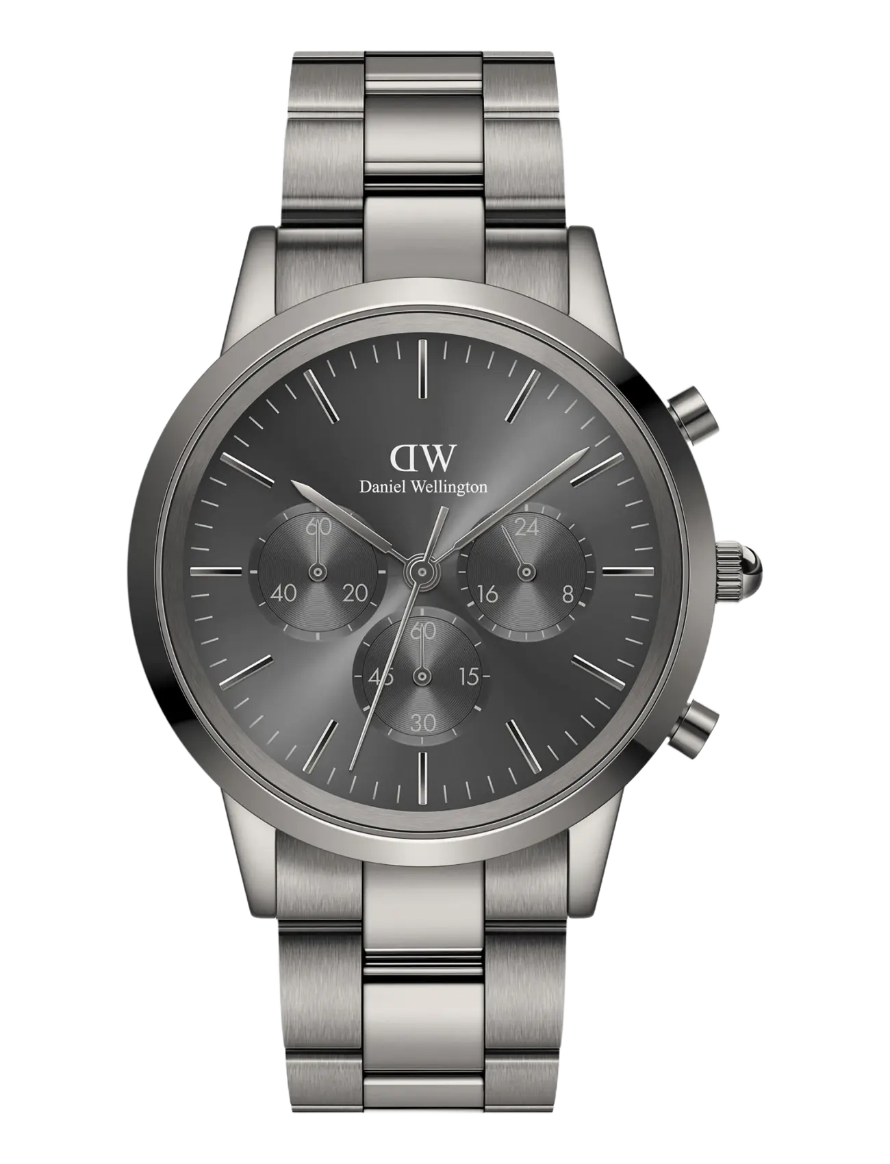 Daniel Wellington Iconic Chronograph 42 Link Graphite, MM, Grau, Männerswear