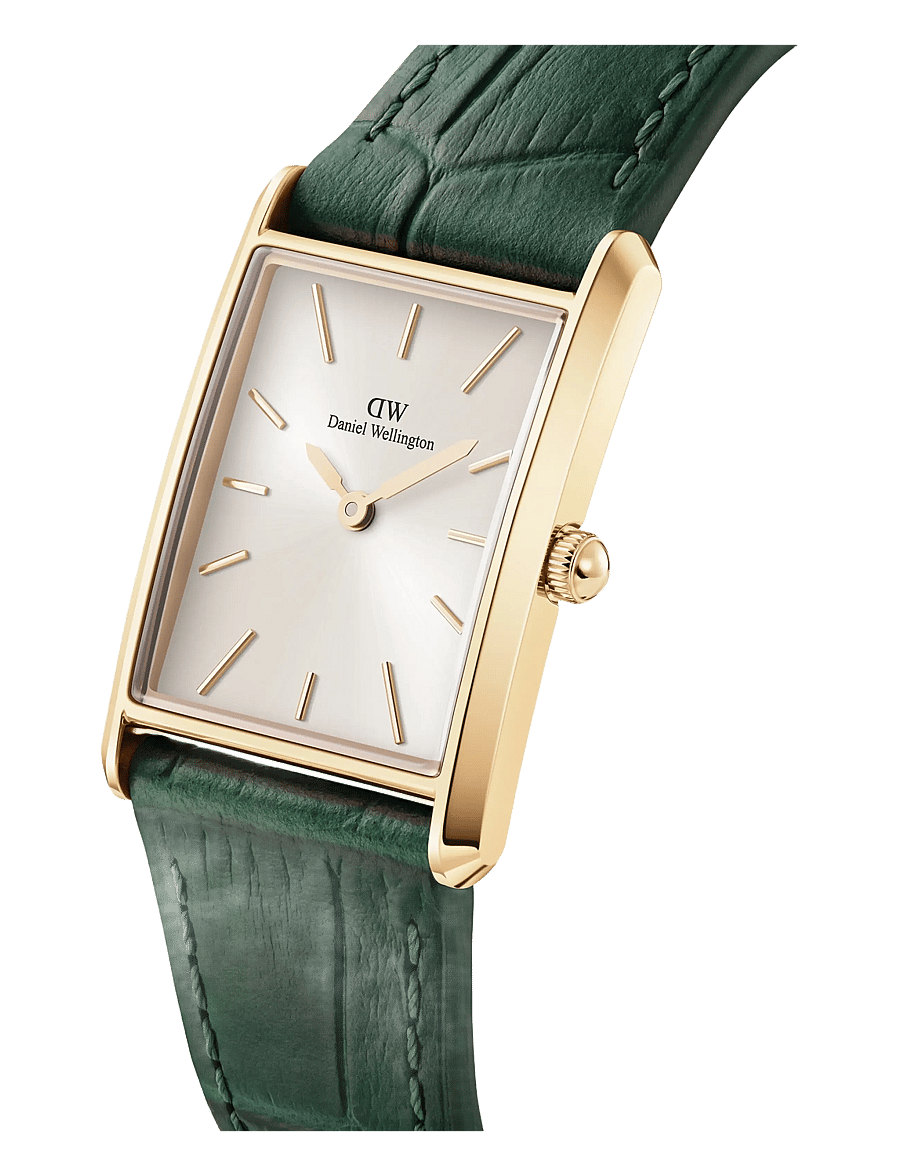Daniel Wellington - Bound 22x32 Green croc leather G Champagne Sunray - analoge ure - gold - 2