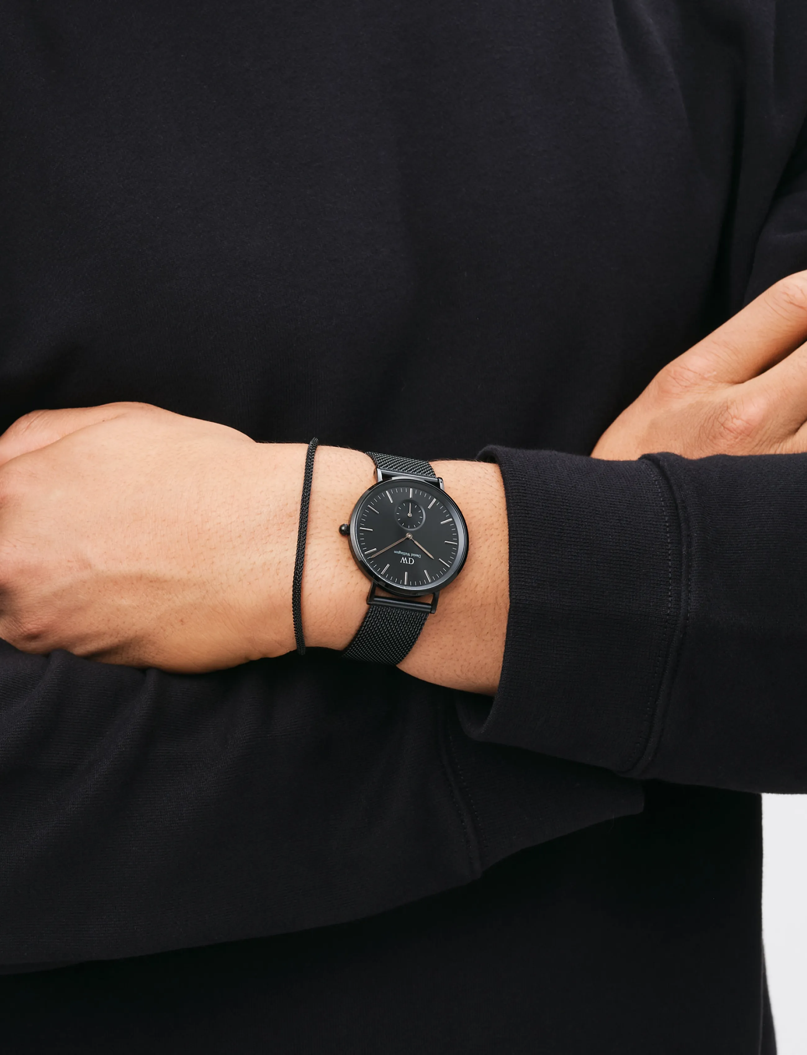 Daniel Wellington Classic Multi-Eye 40 Ashfield B Onyx, Herren, Mesh Armbanduhr, Schwarz, Gr.40 MM