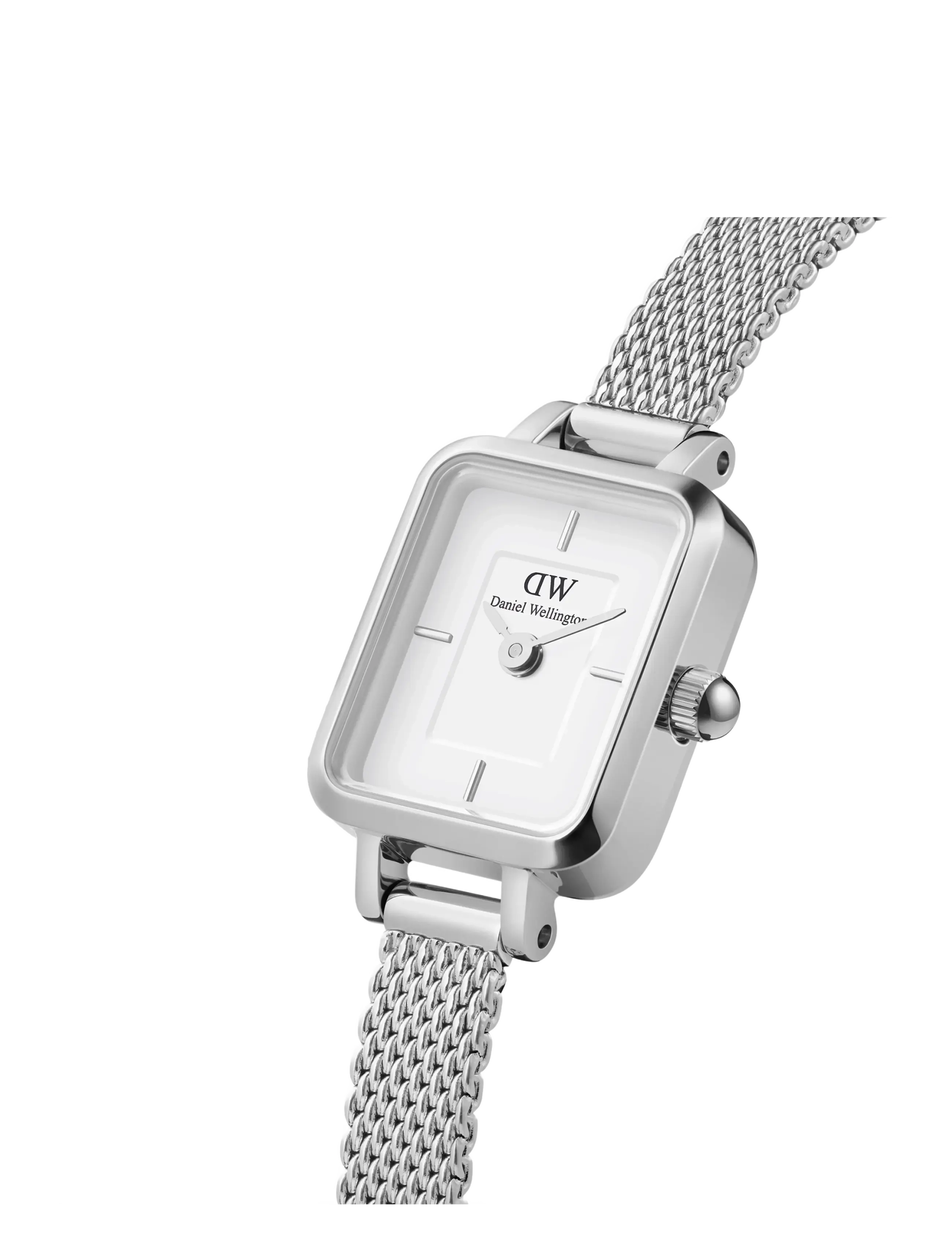 Daniel Wellington - Quadro Mini 15.4x18.2 Sterling S White - analoge ure - silver - 2