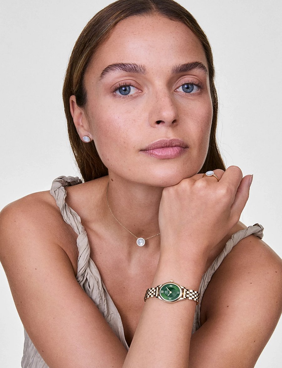 Daniel Wellington - Ophelia Mini 22x25.5 Beans Link Emerald G - analoge ure - gold - 0